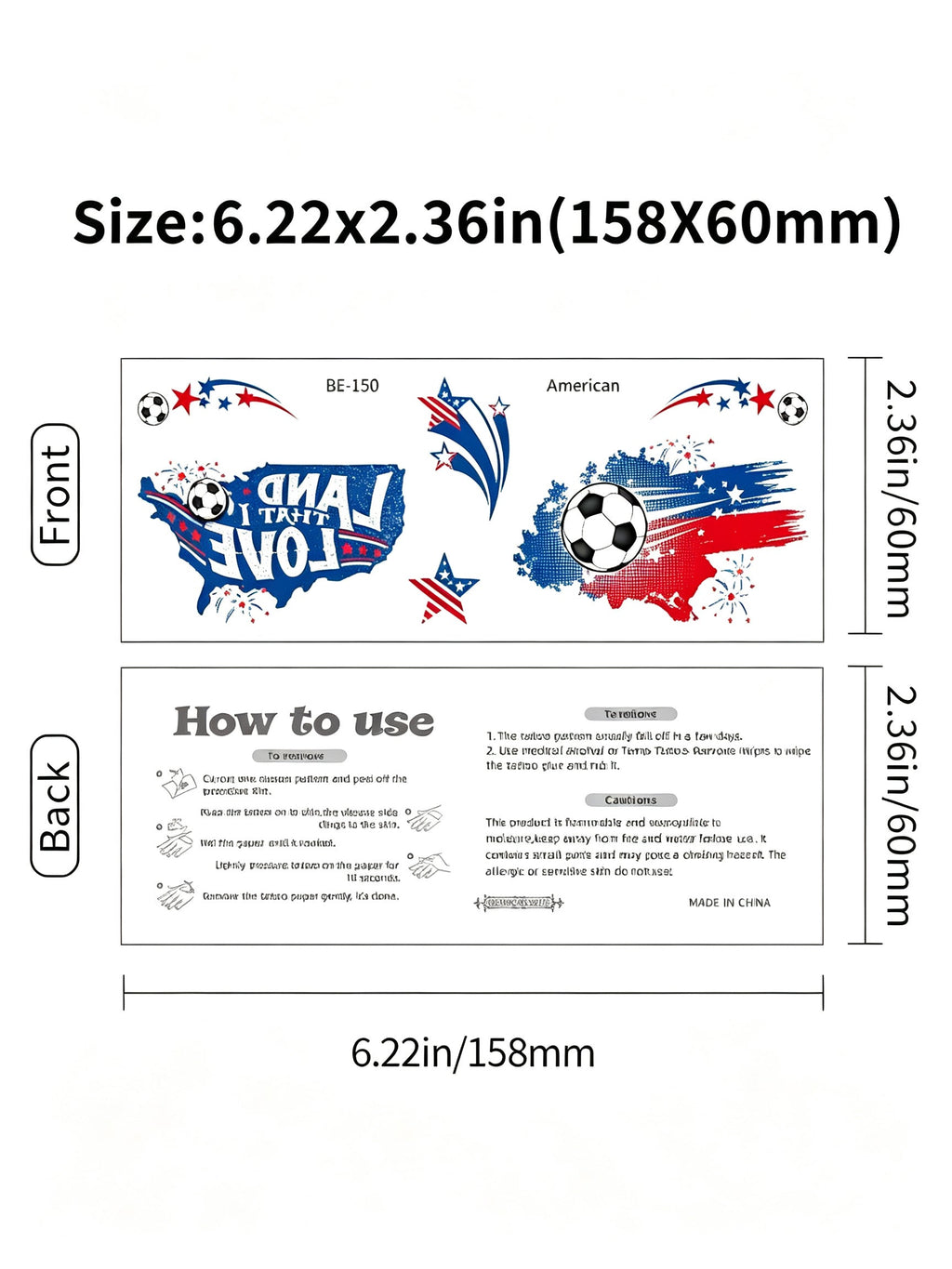RCT 2026 World Cup Face Paint Temporary Tattoos – 5 Pack | Soccer Makeup Stickers, Safe Soy Ink, Waterproof, RoHS CE CPC UKCA Certified