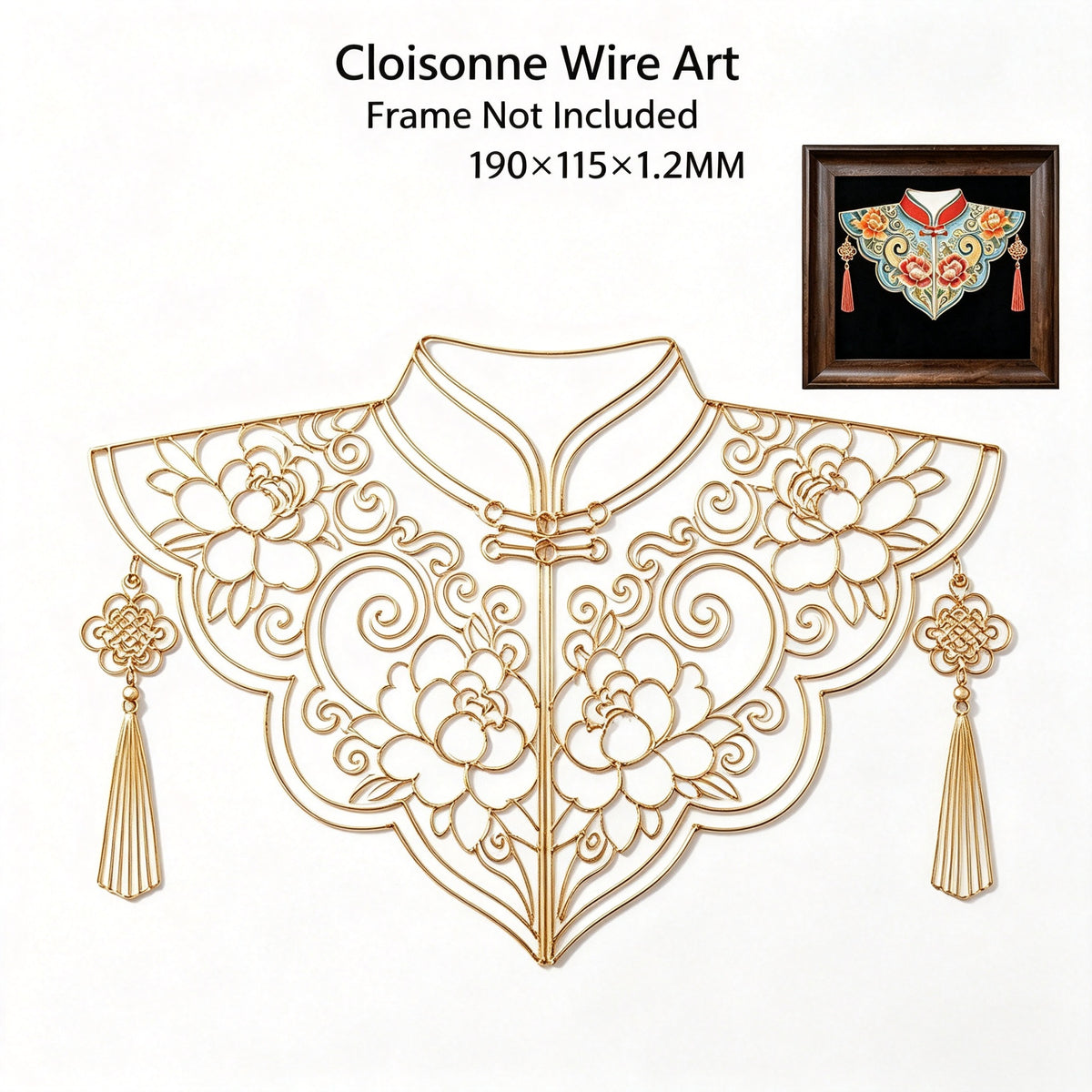 PXWG Chinese Cloud Shoulder Cloisonne DIY Craft Kit Non‑Heritage Enamel Wire Painting Handmade Cultural Activity Gift Home Wall Decor Ornament