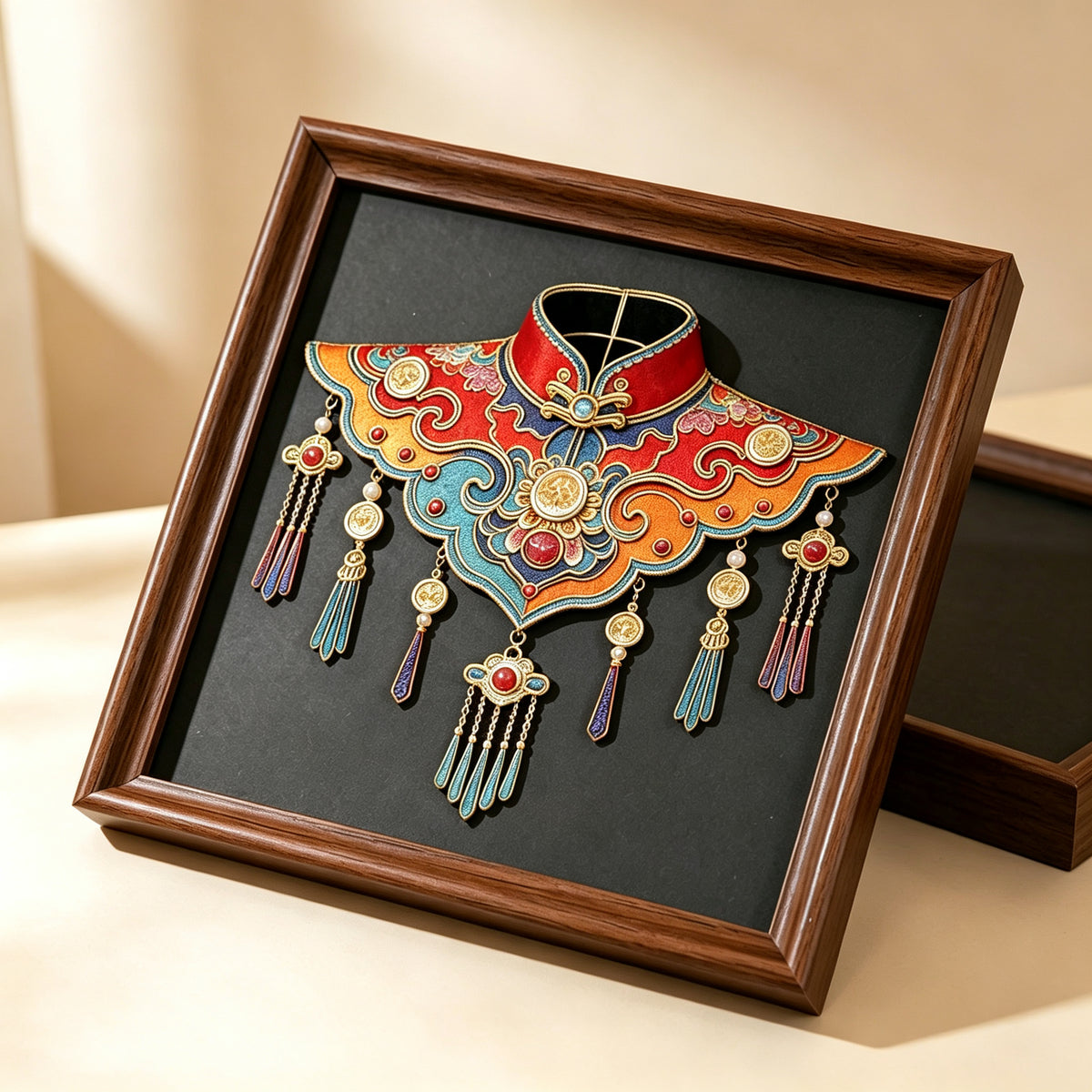 PXWG Chinese Cloud Shoulder Cloisonne DIY Craft Kit Non‑Heritage Enamel Wire Painting Handmade Cultural Activity Gift Home Wall Decor Ornament