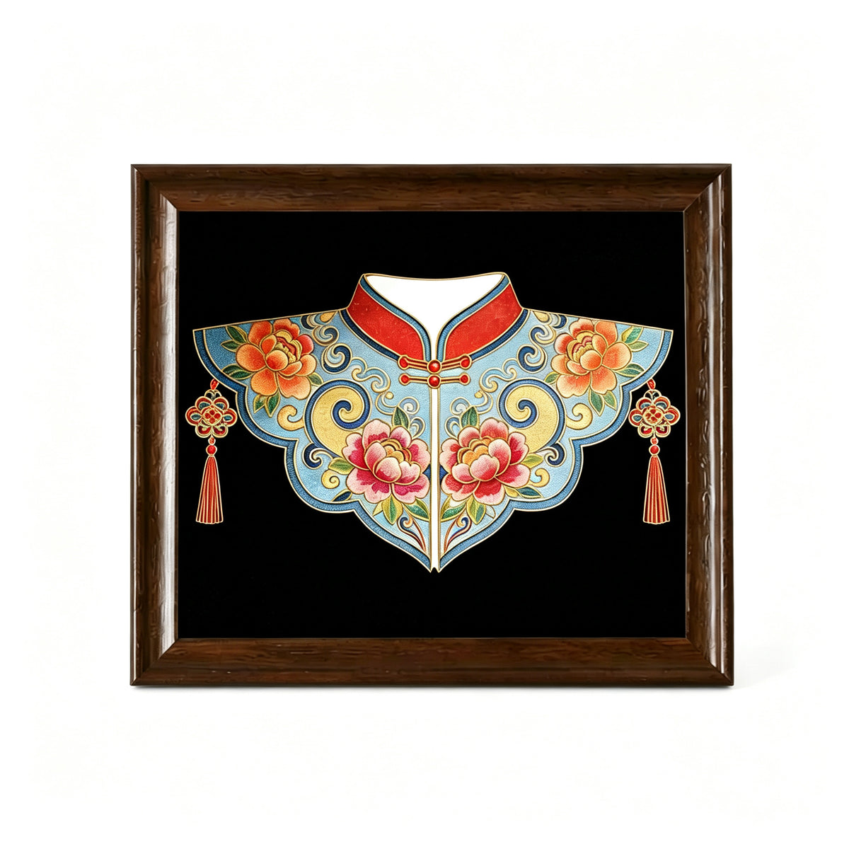 PXWG Chinese Cloud Shoulder Cloisonne DIY Craft Kit Non‑Heritage Enamel Wire Painting Handmade Cultural Activity Gift Home Wall Decor Ornament