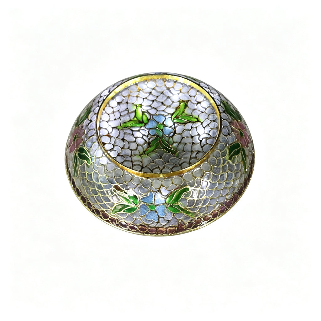 JCJ Traditional Chinese Transparent‑Blue Cloisonne Trinket Box, Hand‑made Body‑removed Enamel Jewelry Casket, Collectible Art Gift