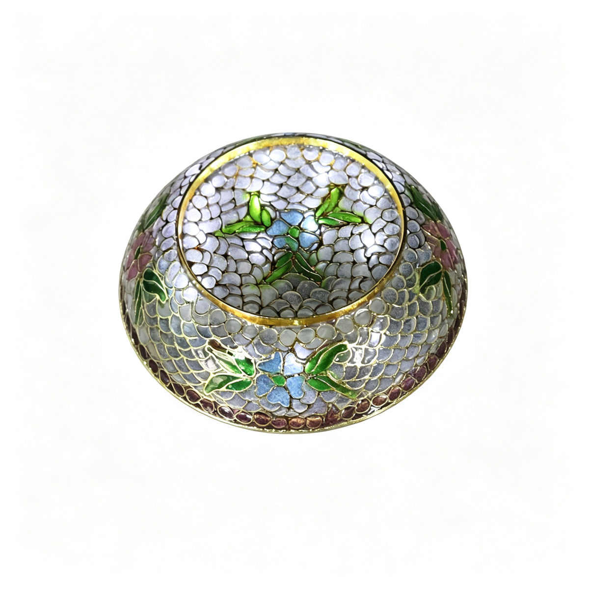 JCJ Traditional Chinese Transparent‑Blue Cloisonne Trinket Box, Hand‑made Body‑removed Enamel Jewelry Casket, Collectible Art Gift