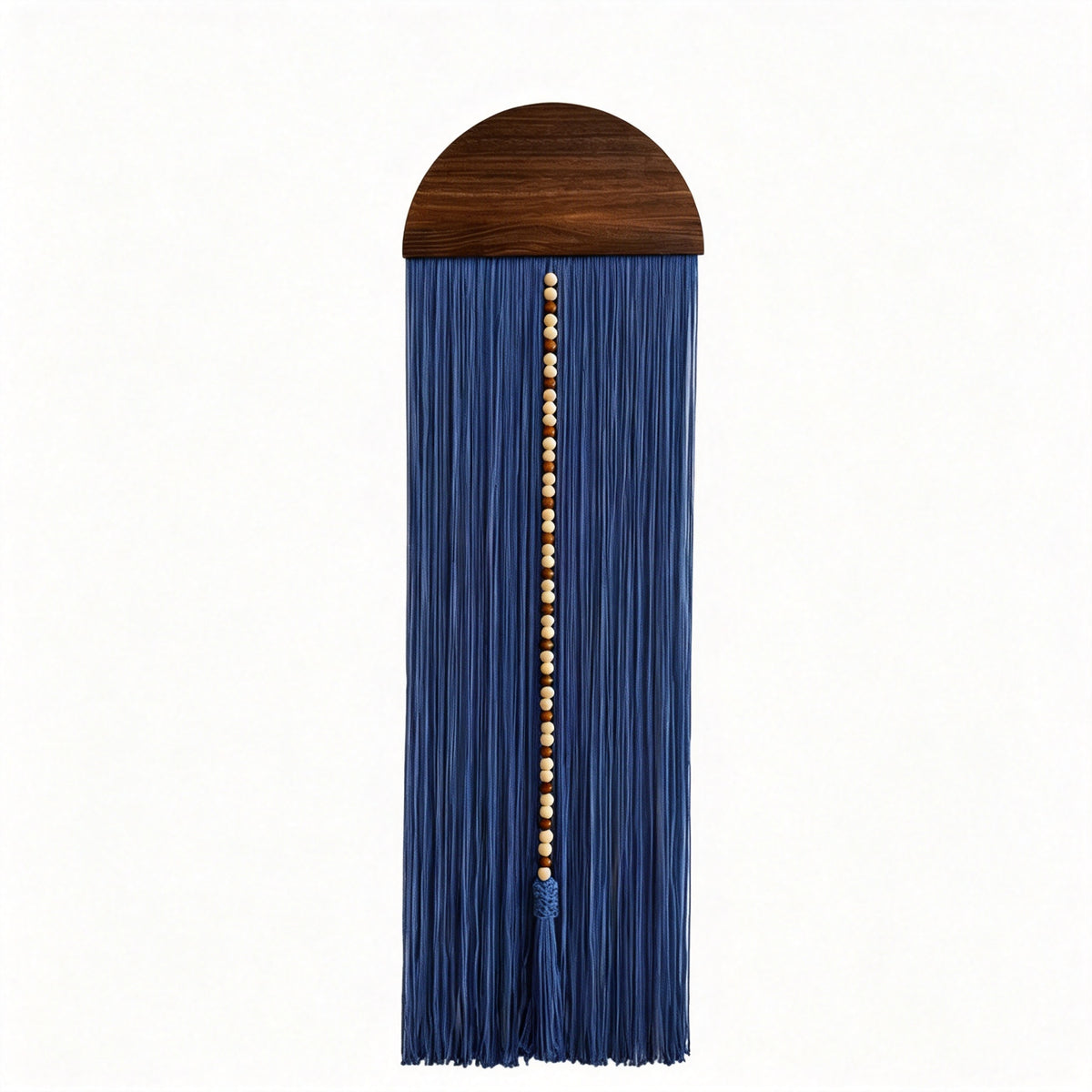 JXG Handwoven Macrame Wall Hanging Half‑Round Wood Board Tassel Tapestry Boho Wall Decor for Living Room Bedroom Cafe
