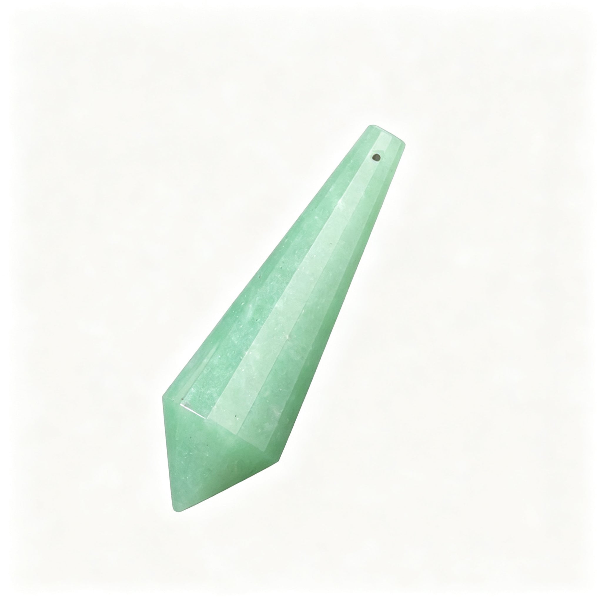 RYS 12 Facet Natural Crystal Pendulum Pendant, Raw Stone Dowsing Pendulum for Meditation Divination, Healing Crystal Jewelry
