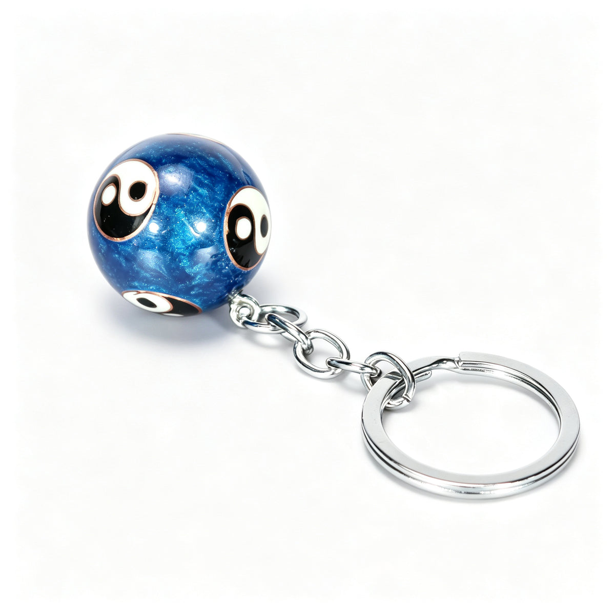 JCJ Vintage Cloisonne Enamel Bell Keychain Handmade Chinese Traditional Charm