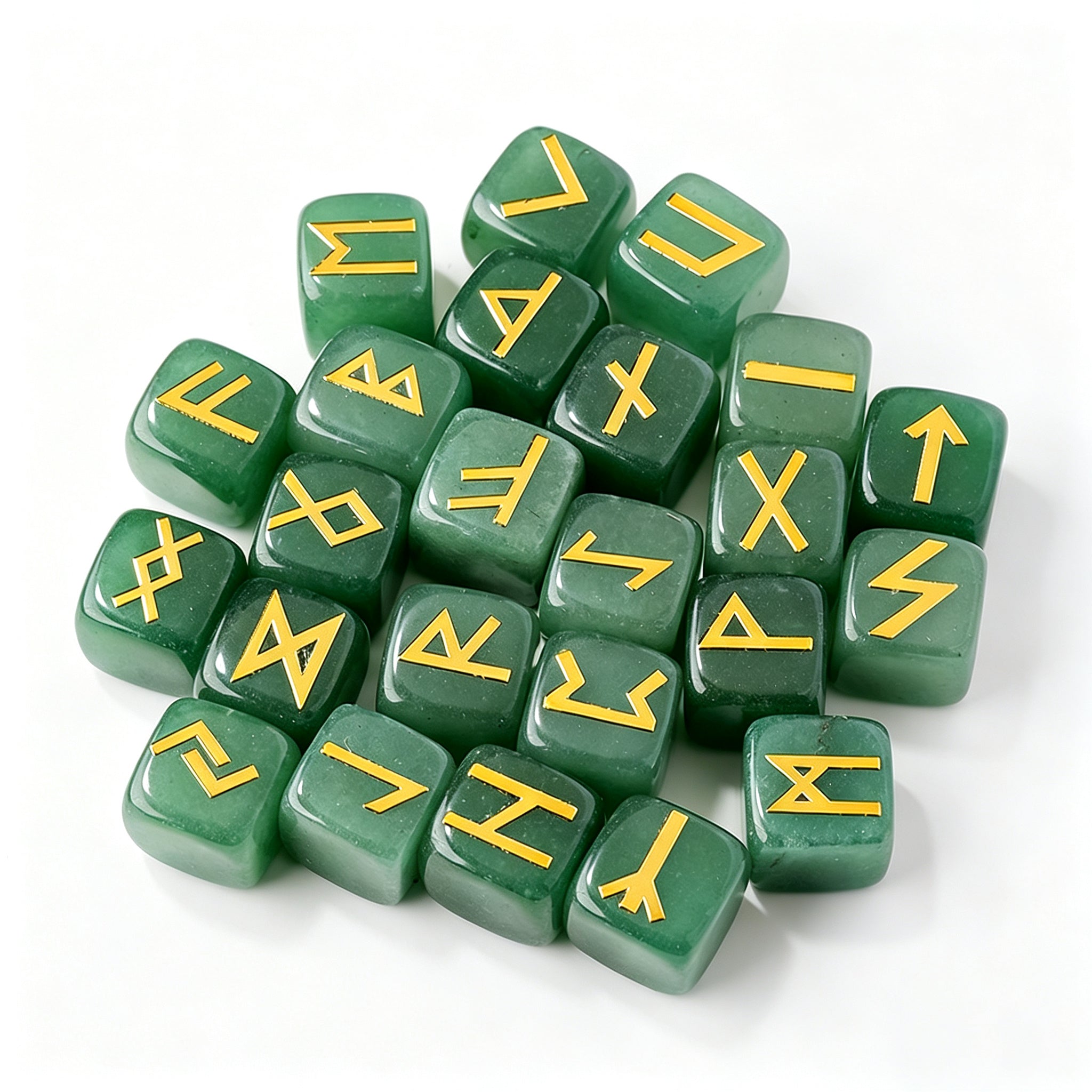 RYS 25pcs Crystal Rune Stones Set, Obsidian Divination Kit with Gift Box (24 Runes + 1 Blank Stone)