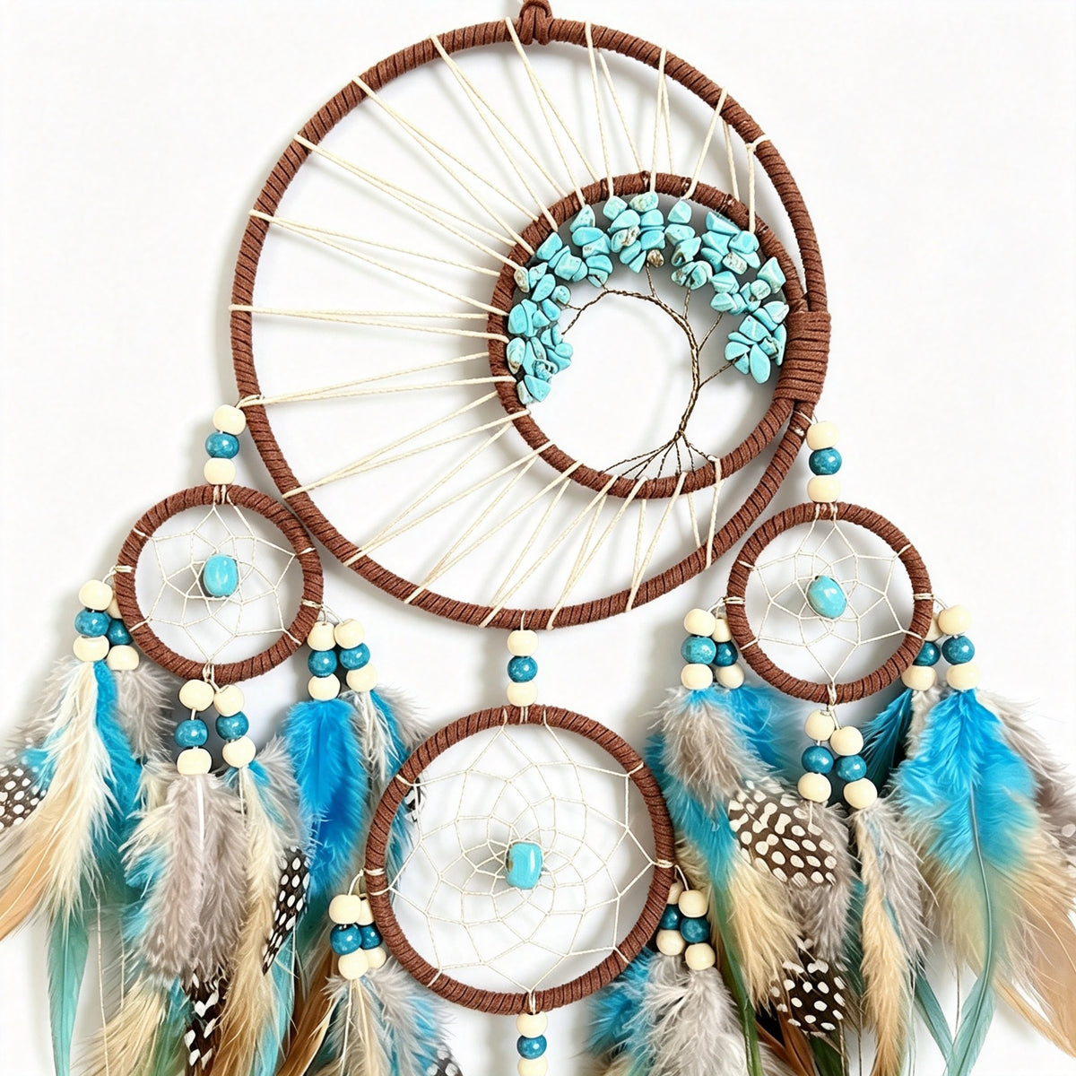 MGY Handmade Dream Catcher Wall Hanging Feather Bead Boho Home Wall Decor Gift