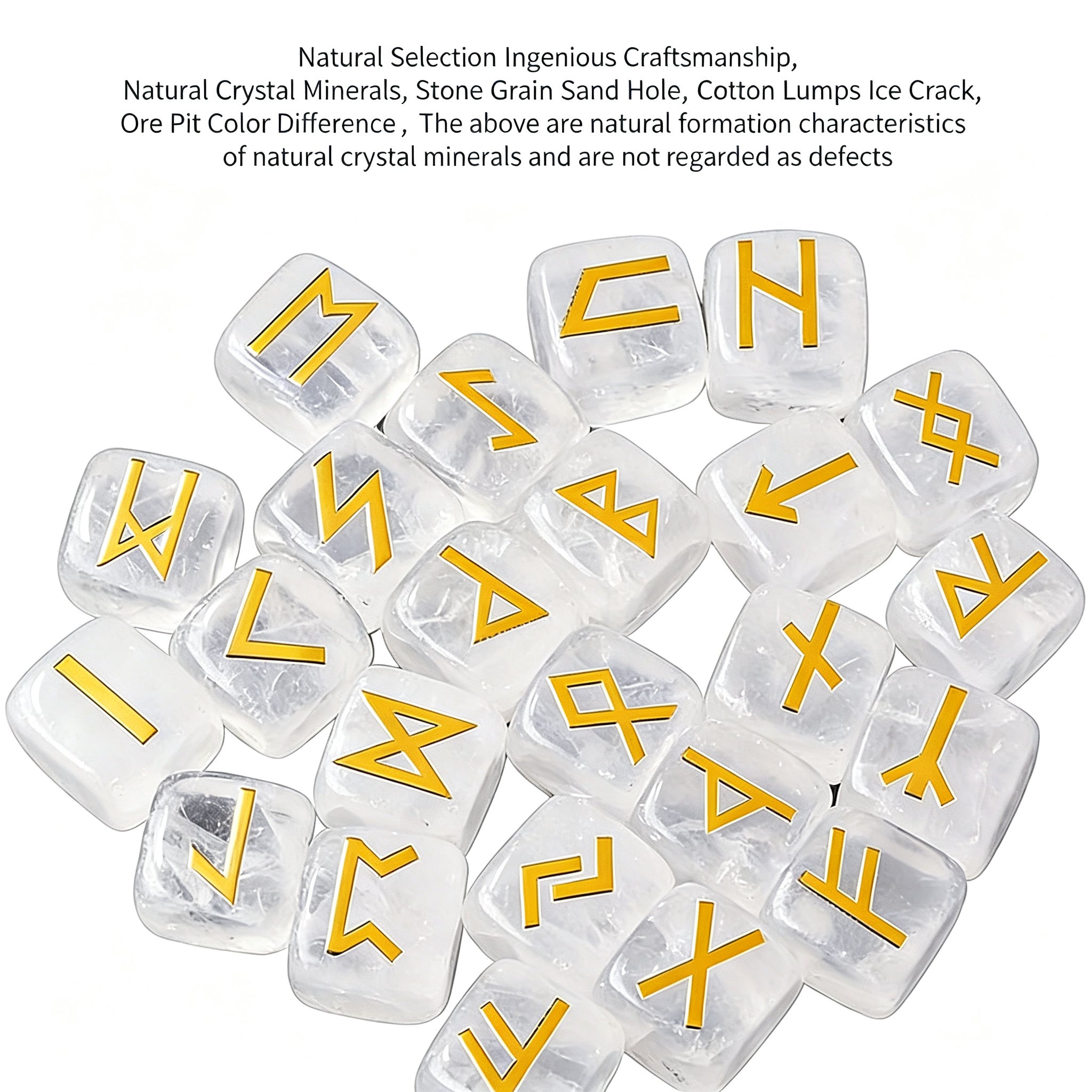 RYS 25pcs Crystal Rune Stones Set, Obsidian Divination Kit with Gift Box (24 Runes + 1 Blank Stone)