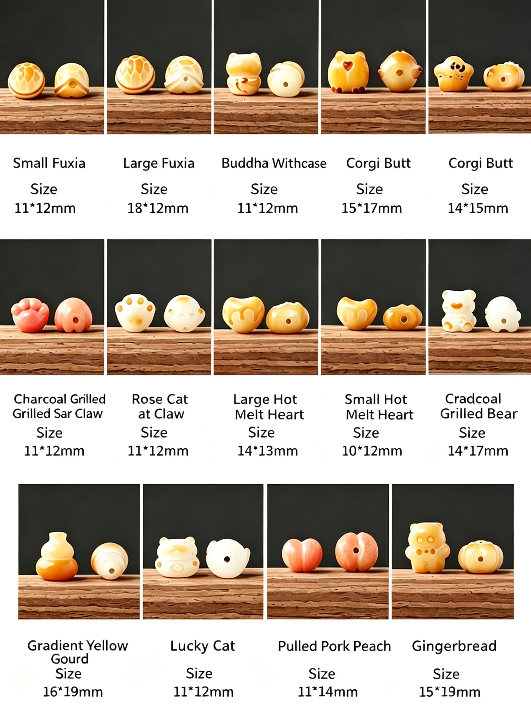 RYS Natural Carved White Bodhi Root Beads, DIY Bracelet Spacer Charms, Handmade Jewelry Making Loose Beads