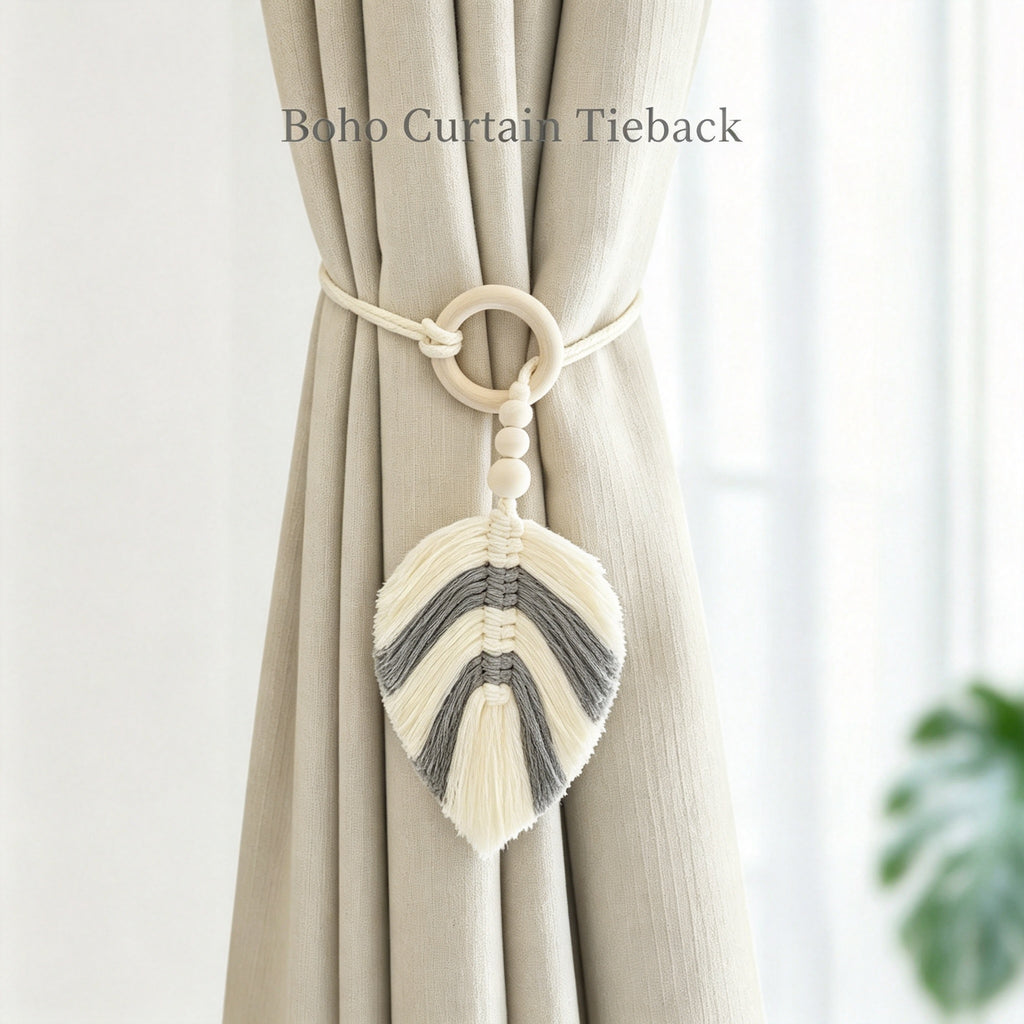 JXG Handwoven Cotton Curtain Tieback Set of 2