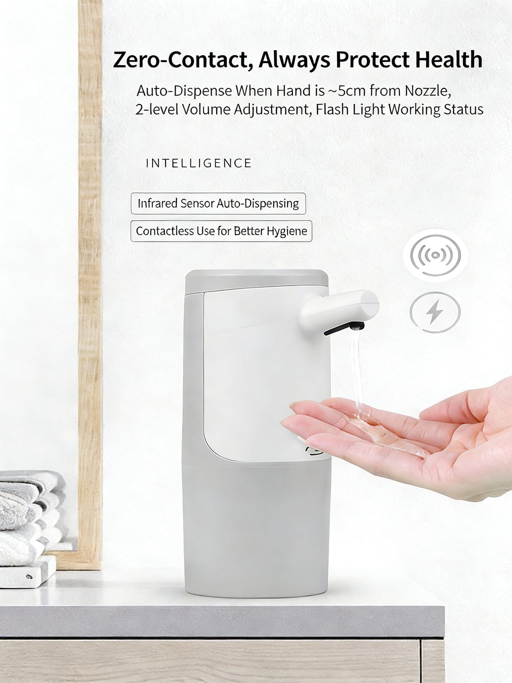 EST Automatic Touchless Soap Dispenser - Foam & Gel Sensor for Bathroom & Kitchen