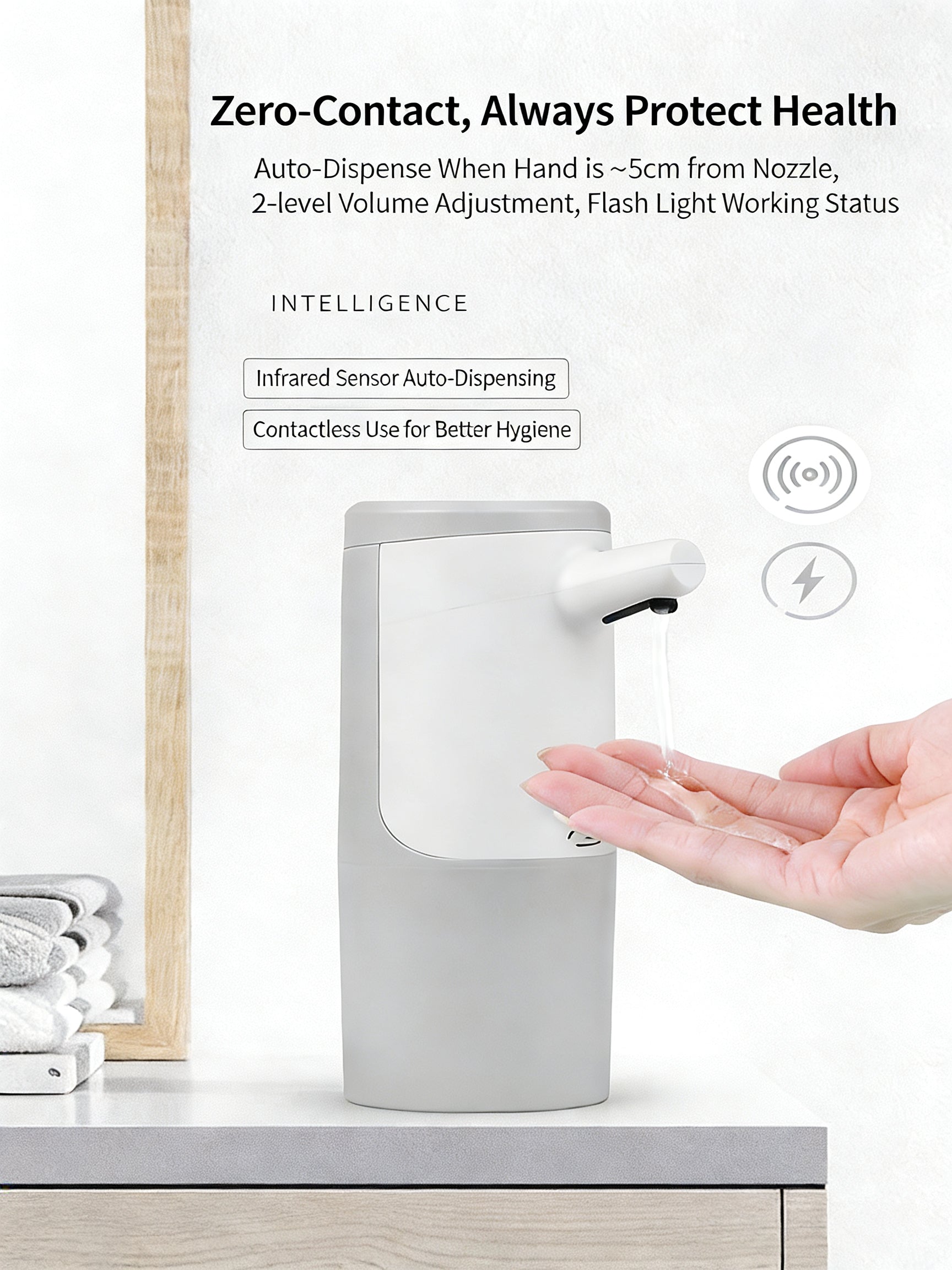 EST Automatic Touchless Soap Dispenser - Foam & Gel Sensor for Bathroom & Kitchen