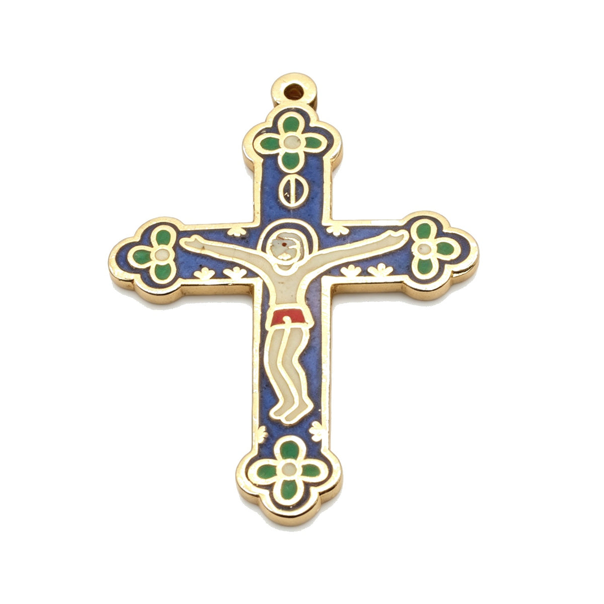 JCJ Vintage Cloisonne Cross Pendant Enamel Charms DIY Jewelry Making