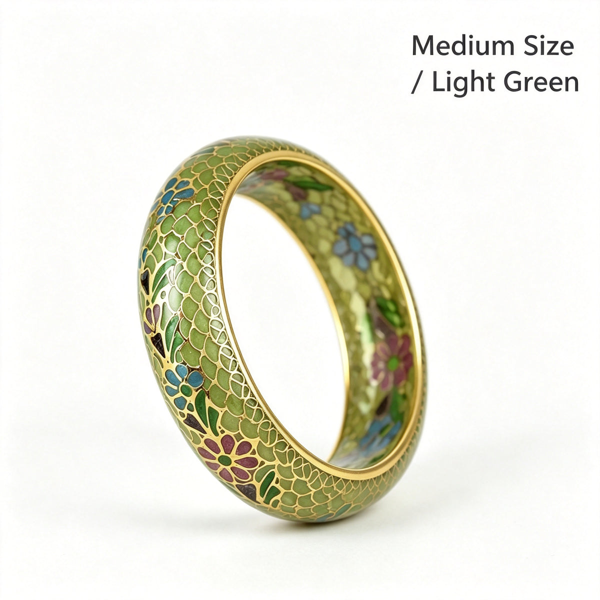 JCJ Vintage Beijing Hollow Cloisonne Bangle, Intricate Handmade Filigree Enamel Collectible Bracelet for Premium Gifting
