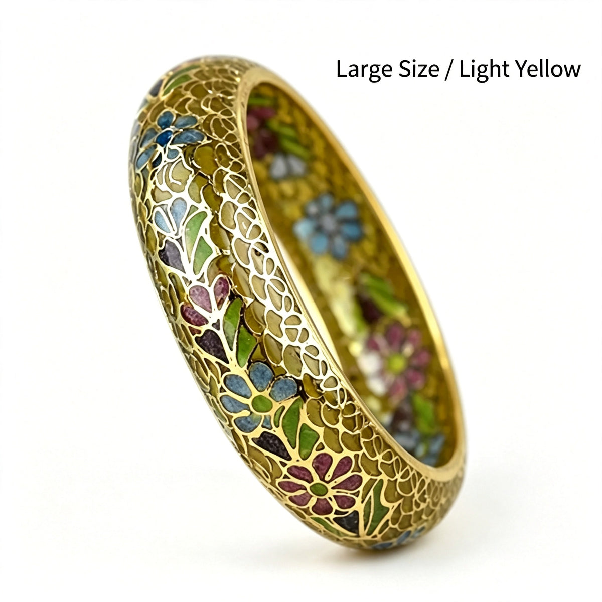JCJ Vintage Beijing Hollow Cloisonne Bangle, Intricate Handmade Filigree Enamel Collectible Bracelet for Premium Gifting