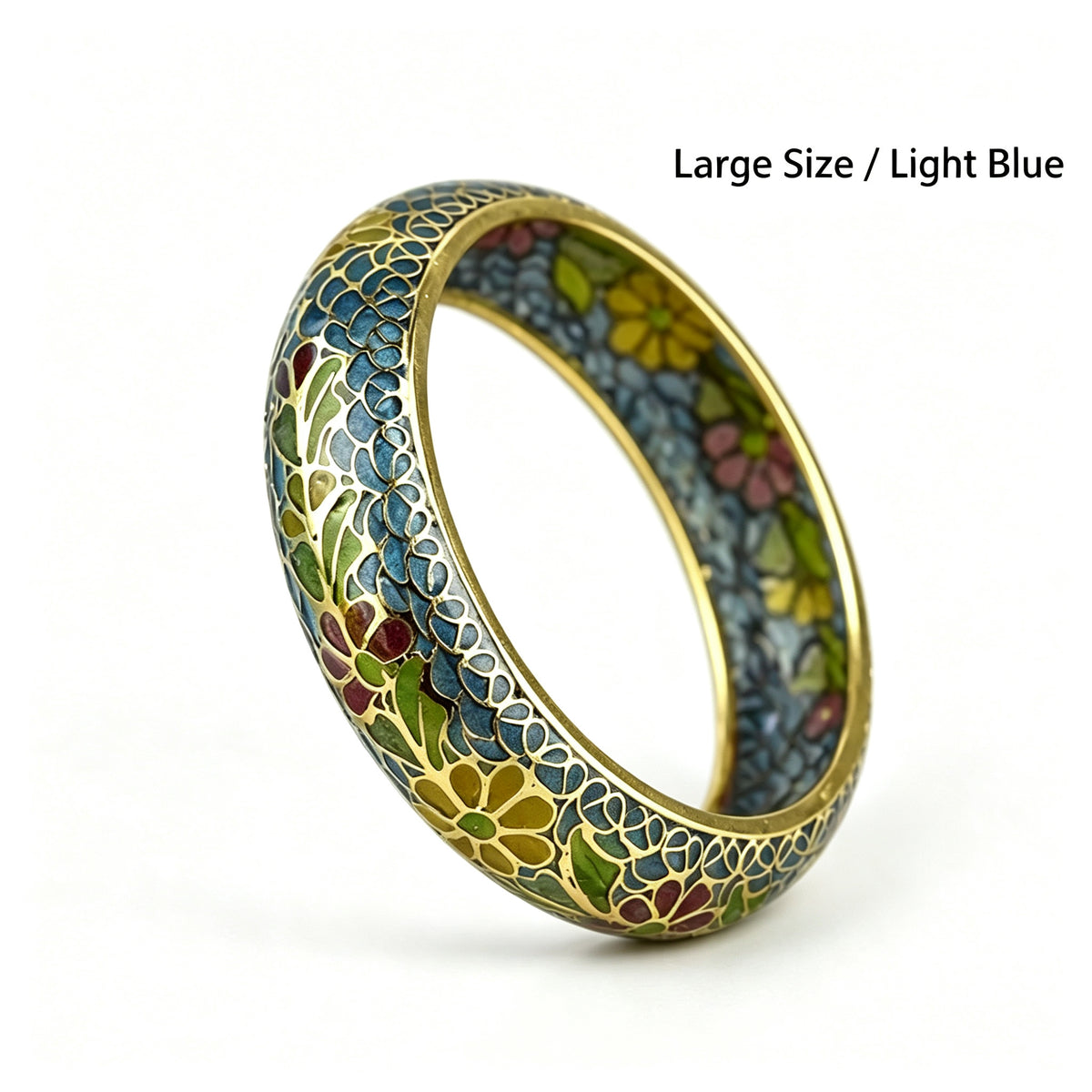 JCJ Vintage Beijing Hollow Cloisonne Bangle, Intricate Handmade Filigree Enamel Collectible Bracelet for Premium Gifting