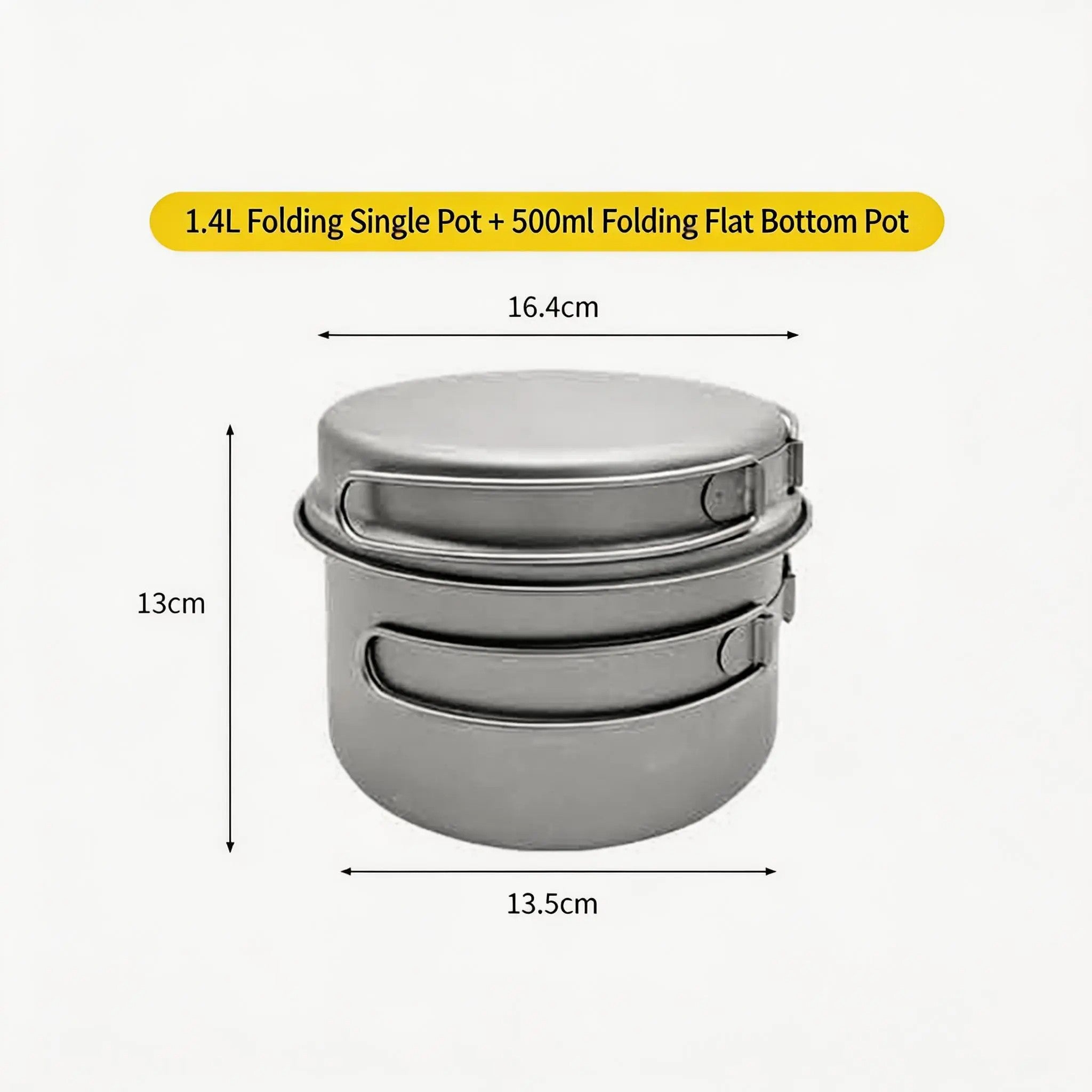 SNR Ultralight Titanium Camping Pot with Folding Handle | Portable Outdoor Cookware for 1-2 People