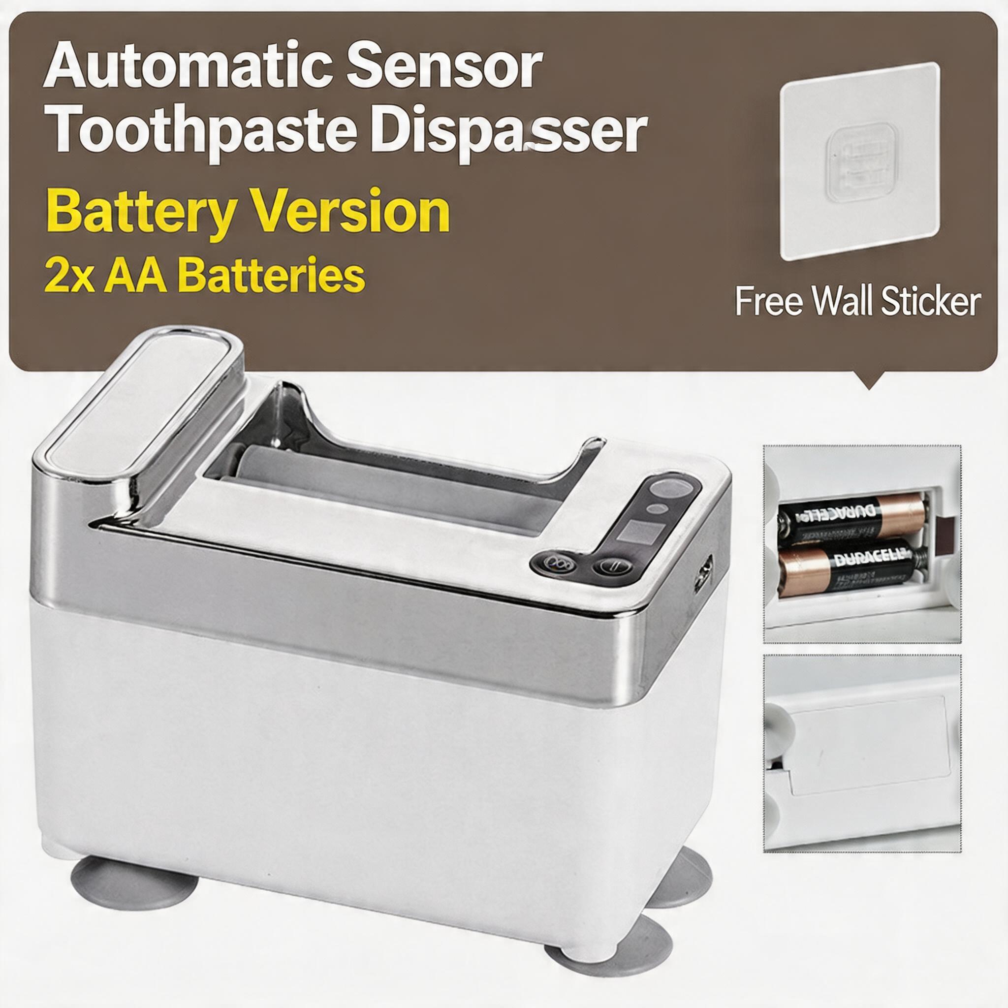 EST Automatic Sensor Toothpaste Dispenser, Rechargeable/Battery Operated Electric Squeezer for Bathroom