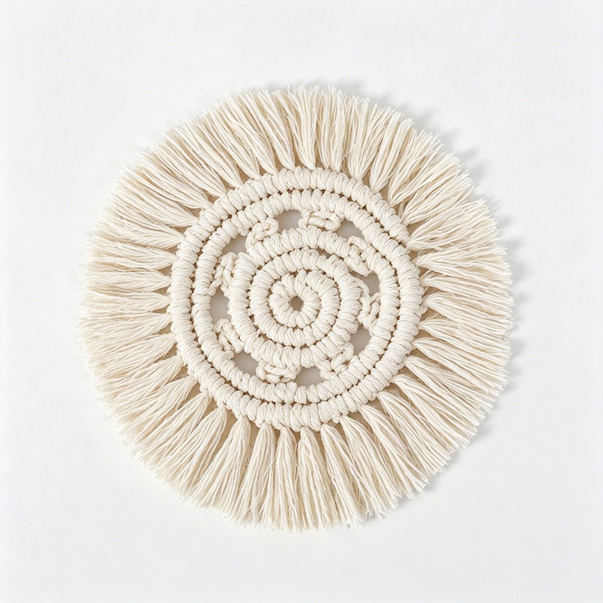 JSE Handwoven Cotton Cord Coasters Boho Absorbent Drink Mats
