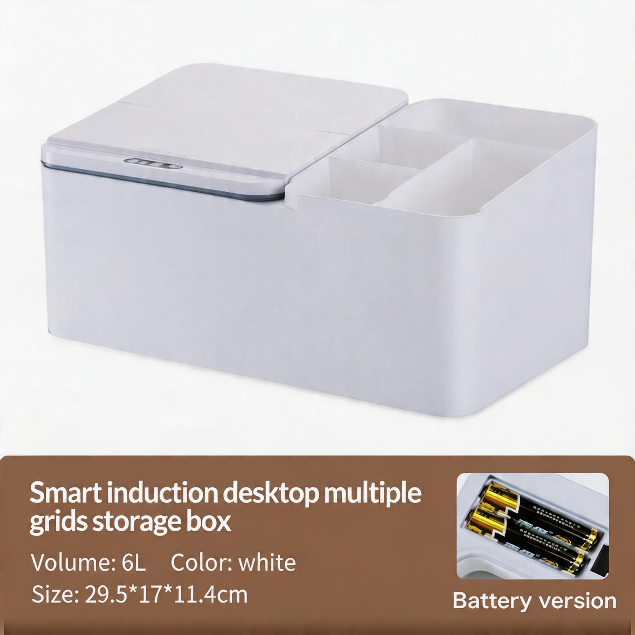 EST Smart Sensor Desktop Storage Box, Automatic Open Multi-Grid Organizer