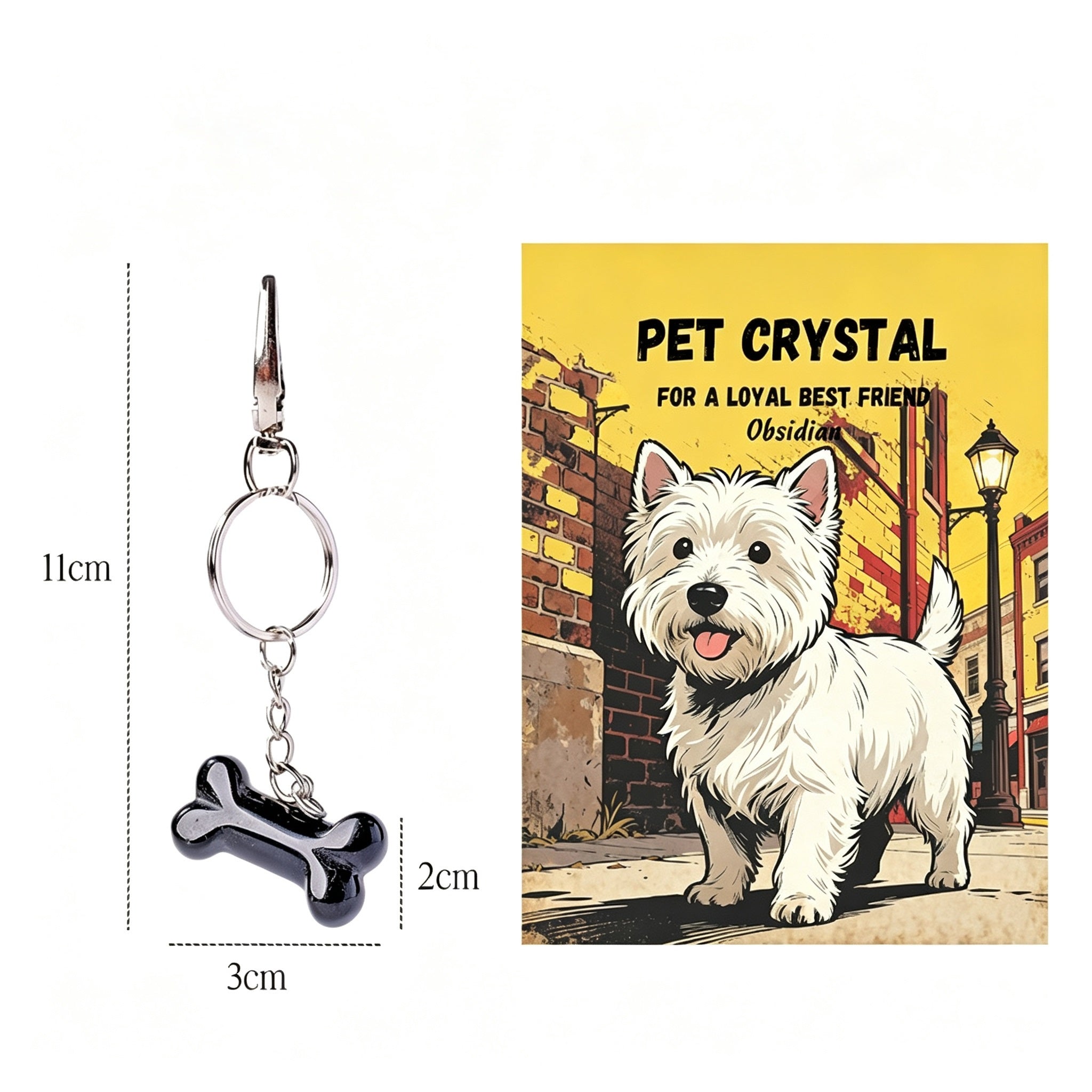 RYS Natural Crystal Bone Pet Keychain / Bag Charm