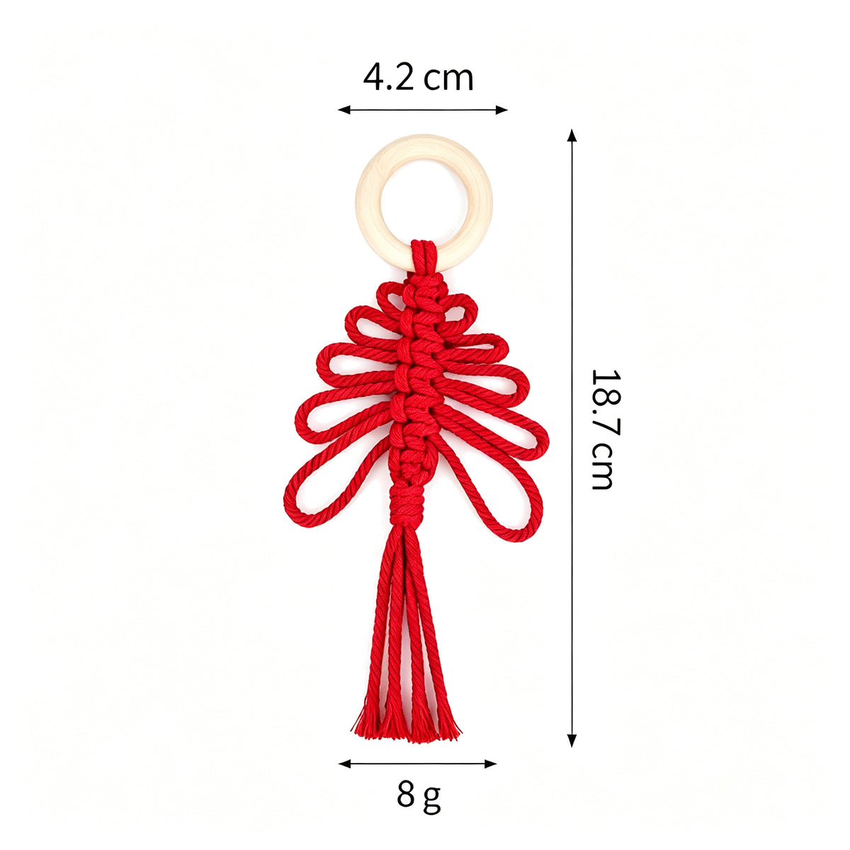 JSE Handwoven Christmas Tree Charm Keychain Boho Holiday Bag Pendant