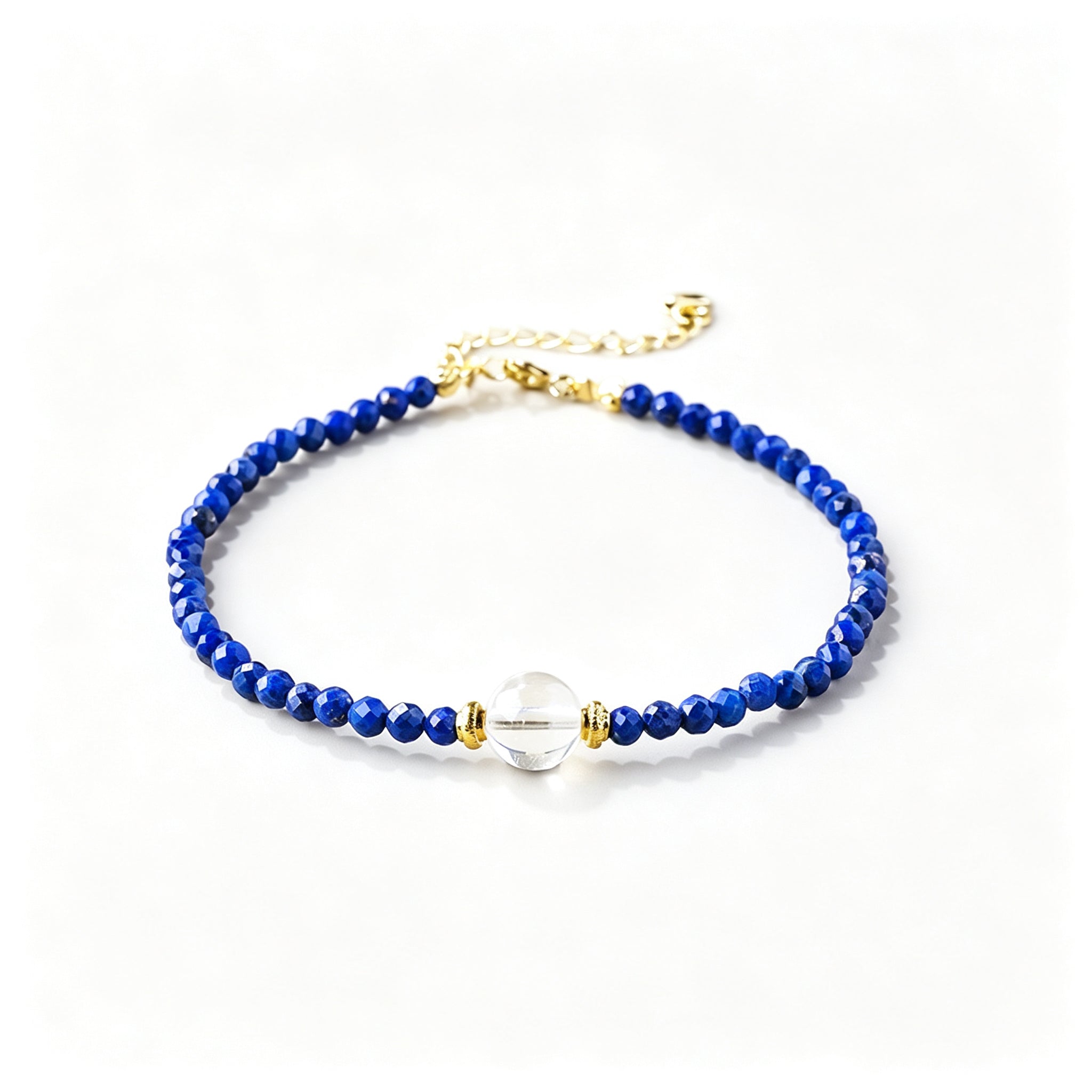 RYS Natural Mixed Crystal Single Strand Bracelet 3-3.5+8mm Round Bead Minimalist Jewelry Gift