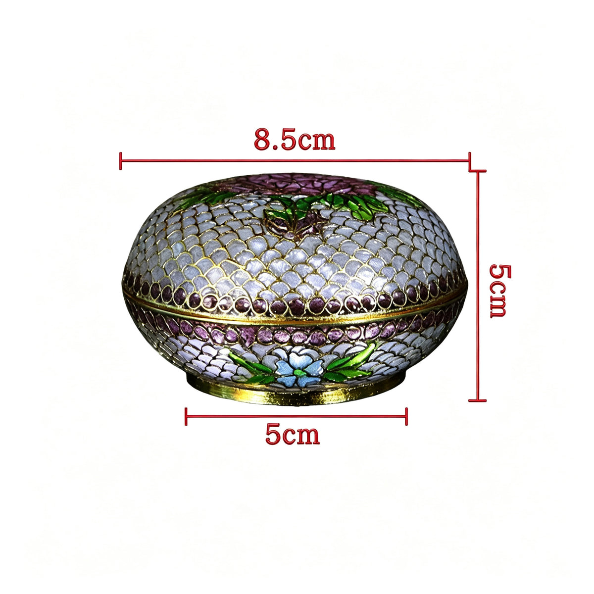 JCJ Traditional Chinese Transparent‑Blue Cloisonne Trinket Box, Hand‑made Body‑removed Enamel Jewelry Casket, Collectible Art Gift