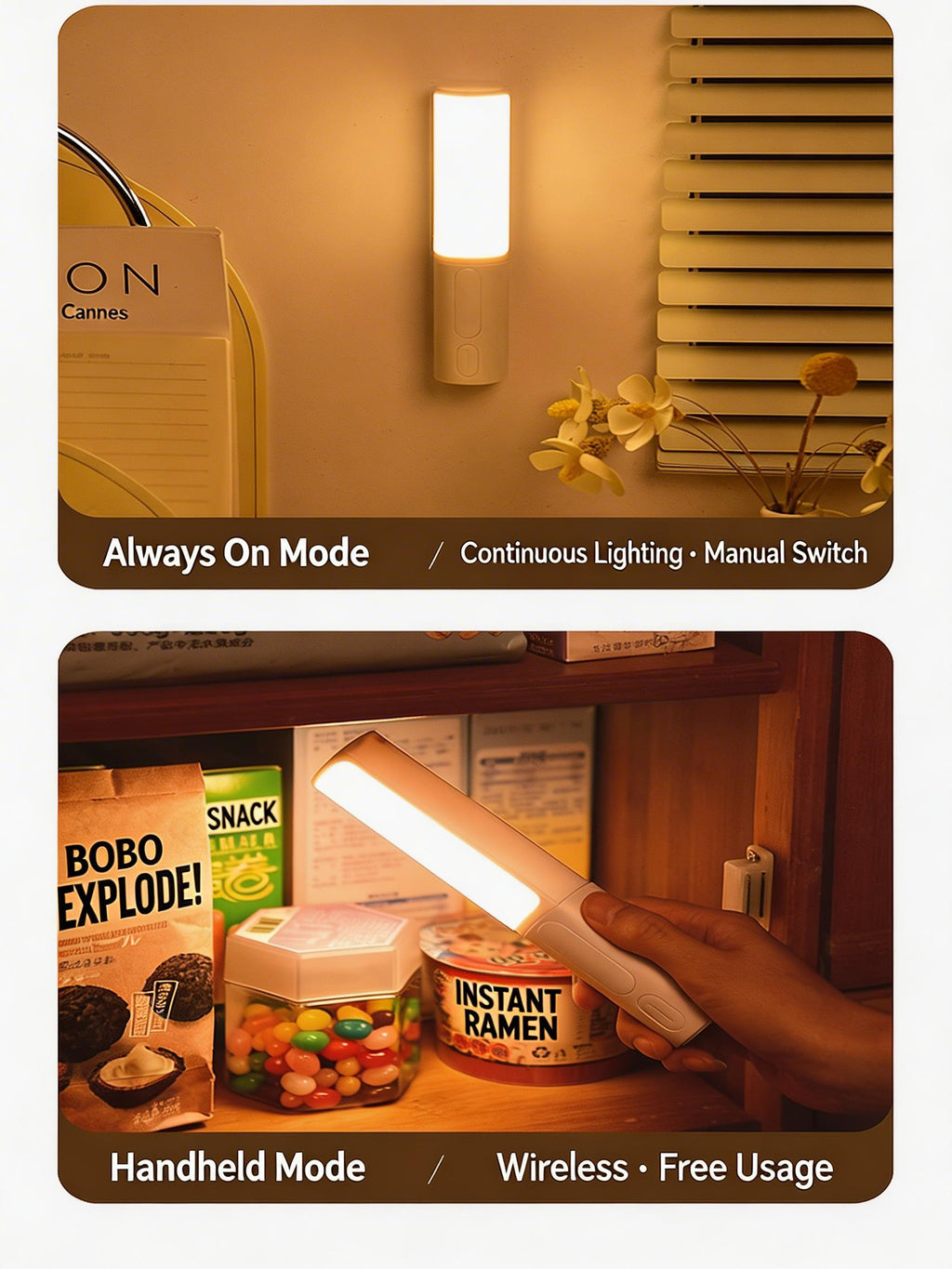 EST Motion Sensor LED Night Light | Rechargeable & Battery Powered