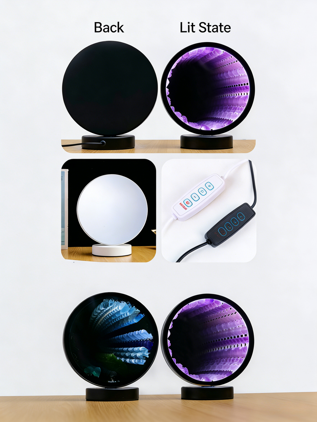 RYS Crystal Abyss Mirror Night Light | 2-in-1 Makeup Mirror & Ambient Lamp