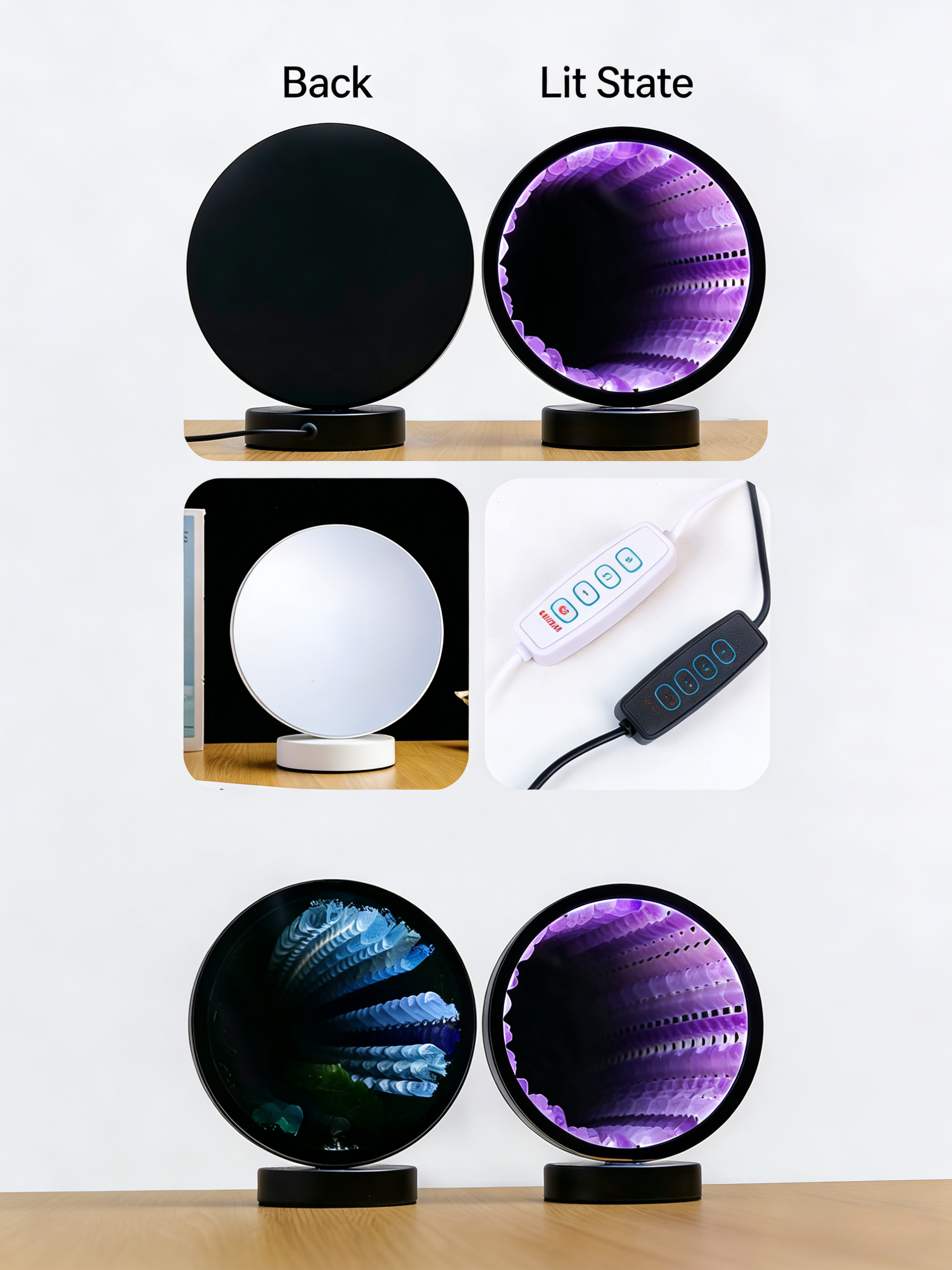 RYS Crystal Abyss Mirror Night Light | 2-in-1 Makeup Mirror & Ambient Lamp
