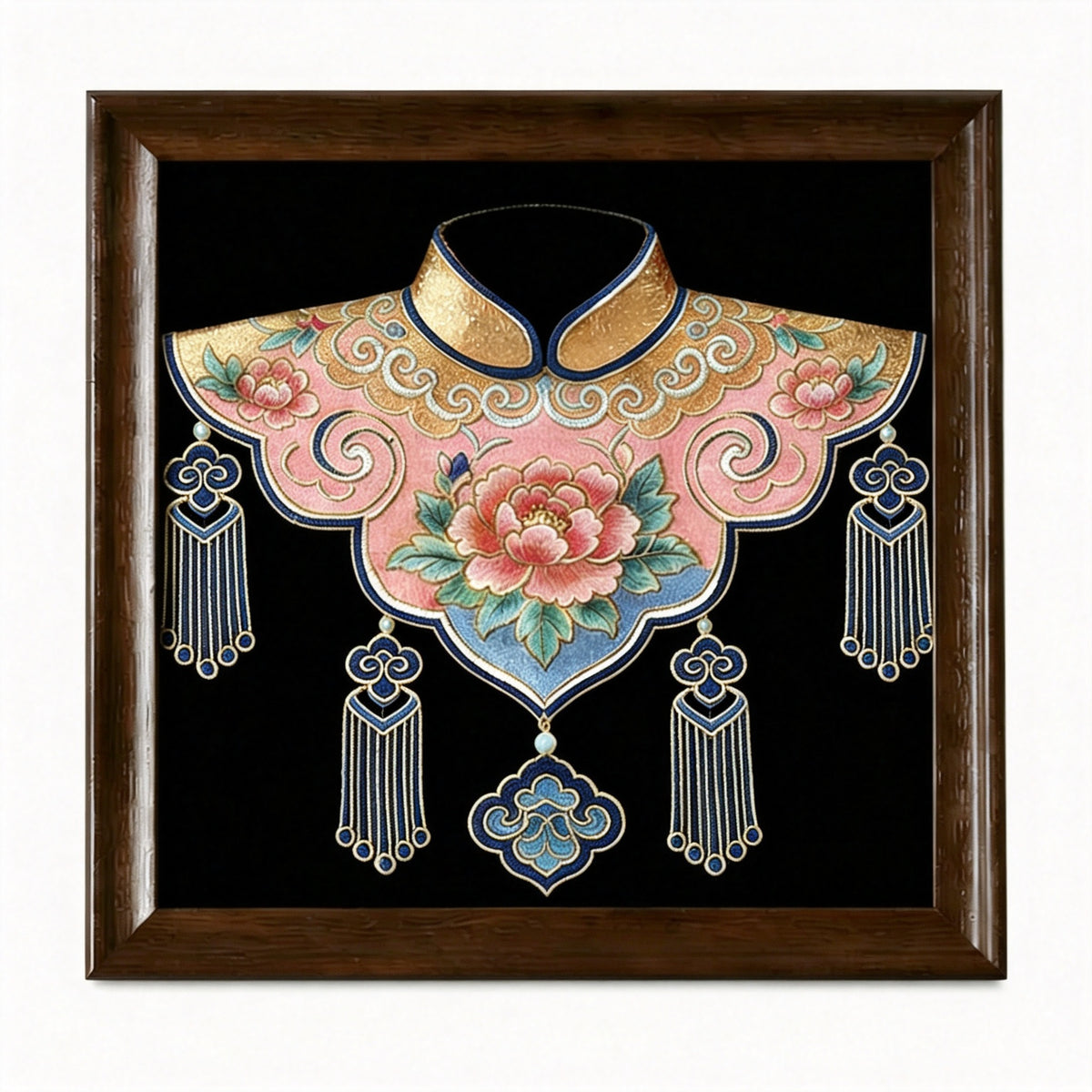 PXWG Chinese Cloud Shoulder Cloisonne DIY Craft Kit Non‑Heritage Enamel Wire Painting Handmade Cultural Activity Gift Home Wall Decor Ornament