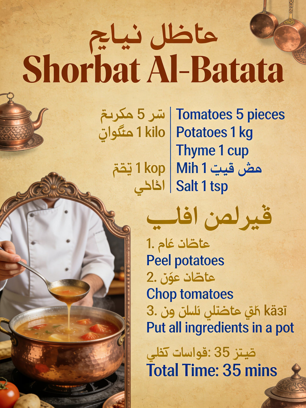 SML Arab 72 Bilingual Electronic Recipe Collection (Customizable Language) | HD Steps + Ingredient List + Google Drive Easy Download