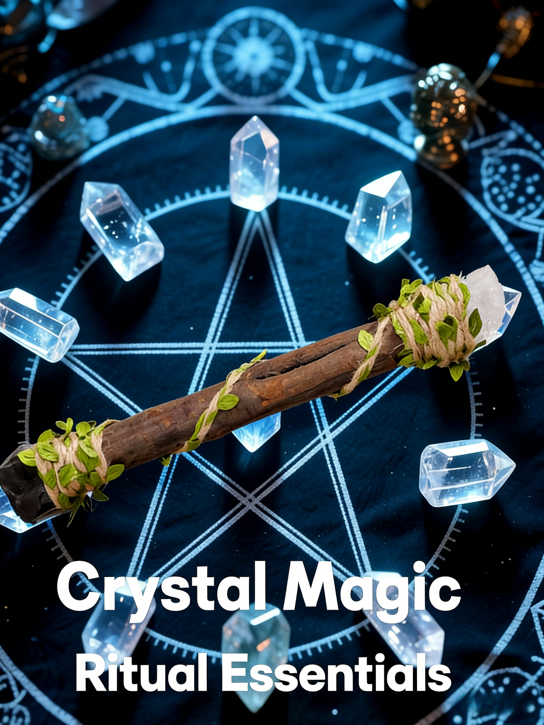 RYS Natural Crystal Wizard Wand, Handmade Wooden Crystal Scepter for Witchcraft, Healing & Home Decor - Perfect Spiritual Gift