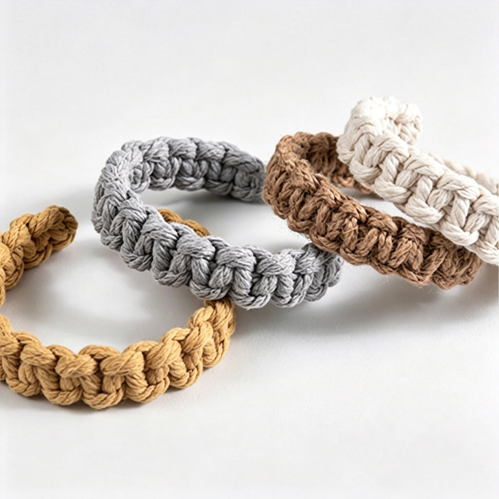 JXG Handwoven Cotton Rope Curtain Tiebacks 2 Pack Braided Curtain Holdback Rings