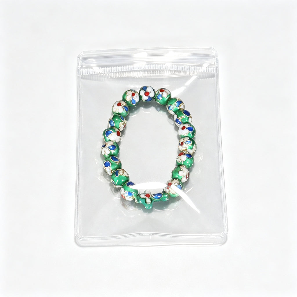 JCJ Handmade Cloisonne Enamel Cross Bracelet Filigree Beaded