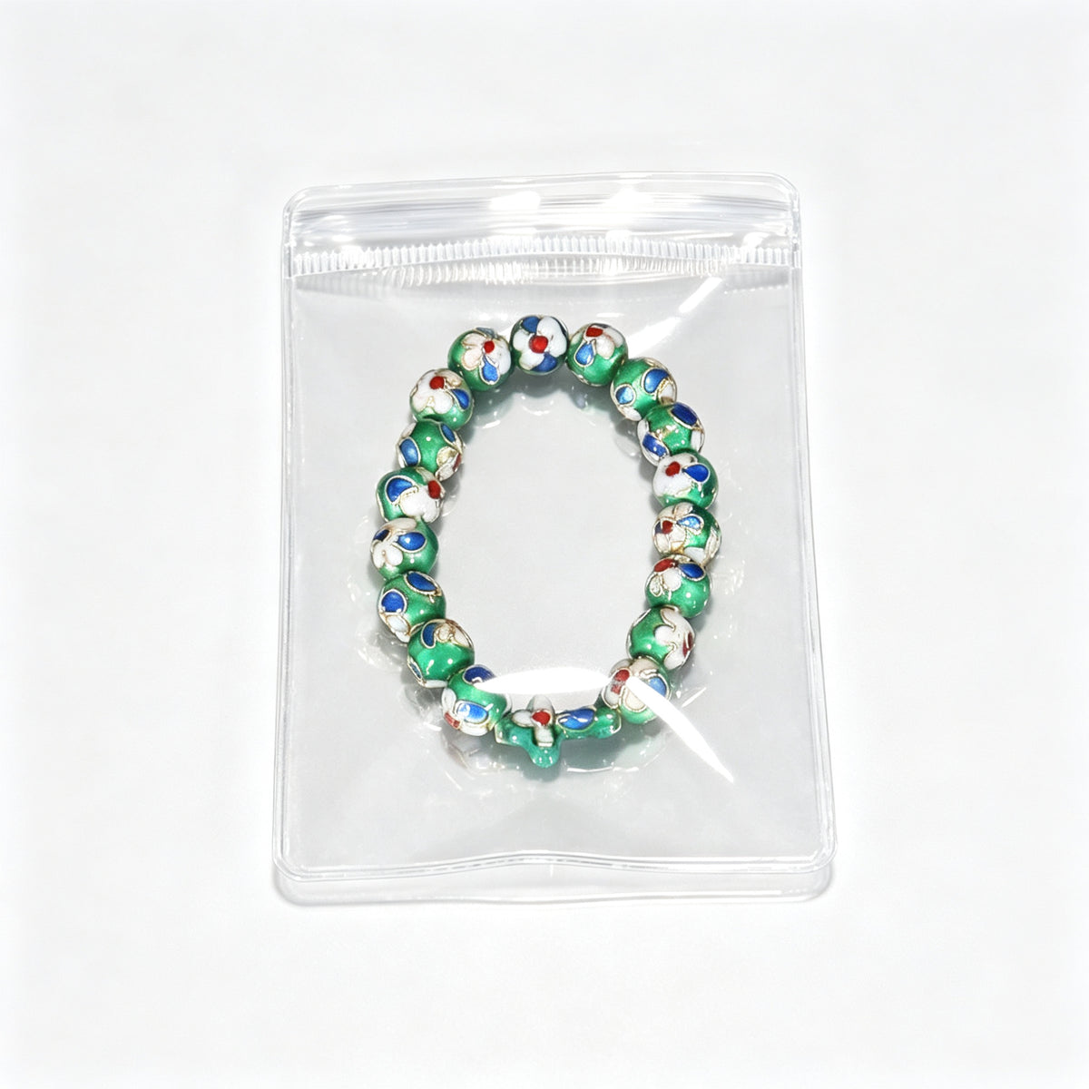 JCJ Handmade Cloisonne Enamel Cross Bracelet Filigree Beaded