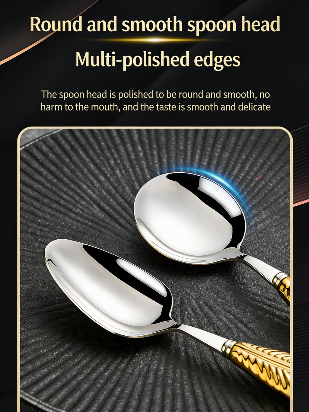 HGD 304 Stainless Steel Luxury Feather-Handled Cutlery | Premium Steak Knife Fork Spoon Set
