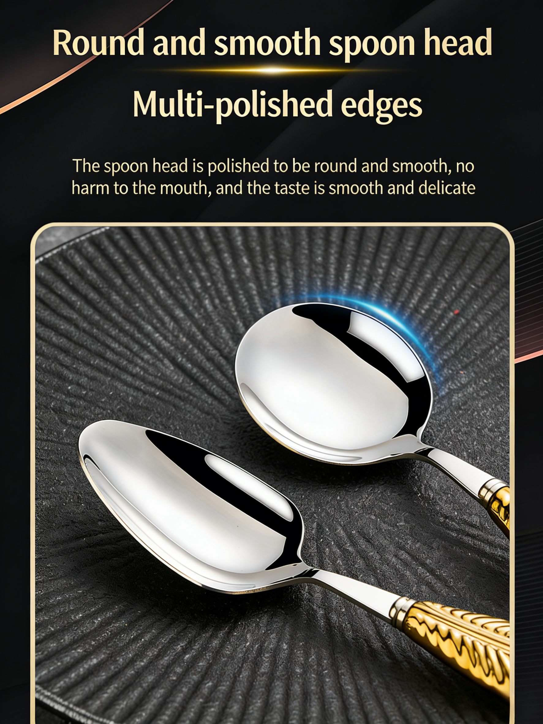 HGD 304 Stainless Steel Luxury Feather-Handled Cutlery | Premium Steak Knife Fork Spoon Set