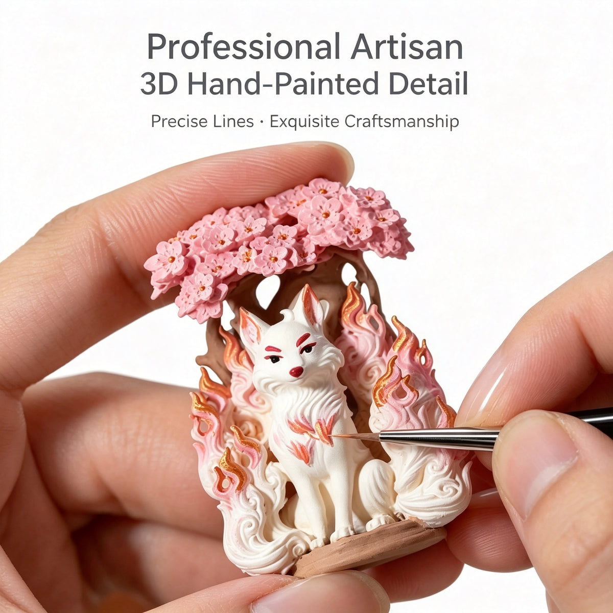 PTR Brass Hand‑painted 3D Statue Pendant Cylindrical Hollow Locket Necklace
