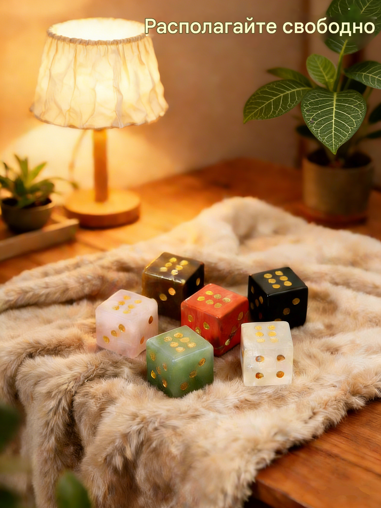 Runyangshi Natural Crystal Dice - Hand-Carved 12g Gemstone Dice for Tabletop Games, Divination & Gifts