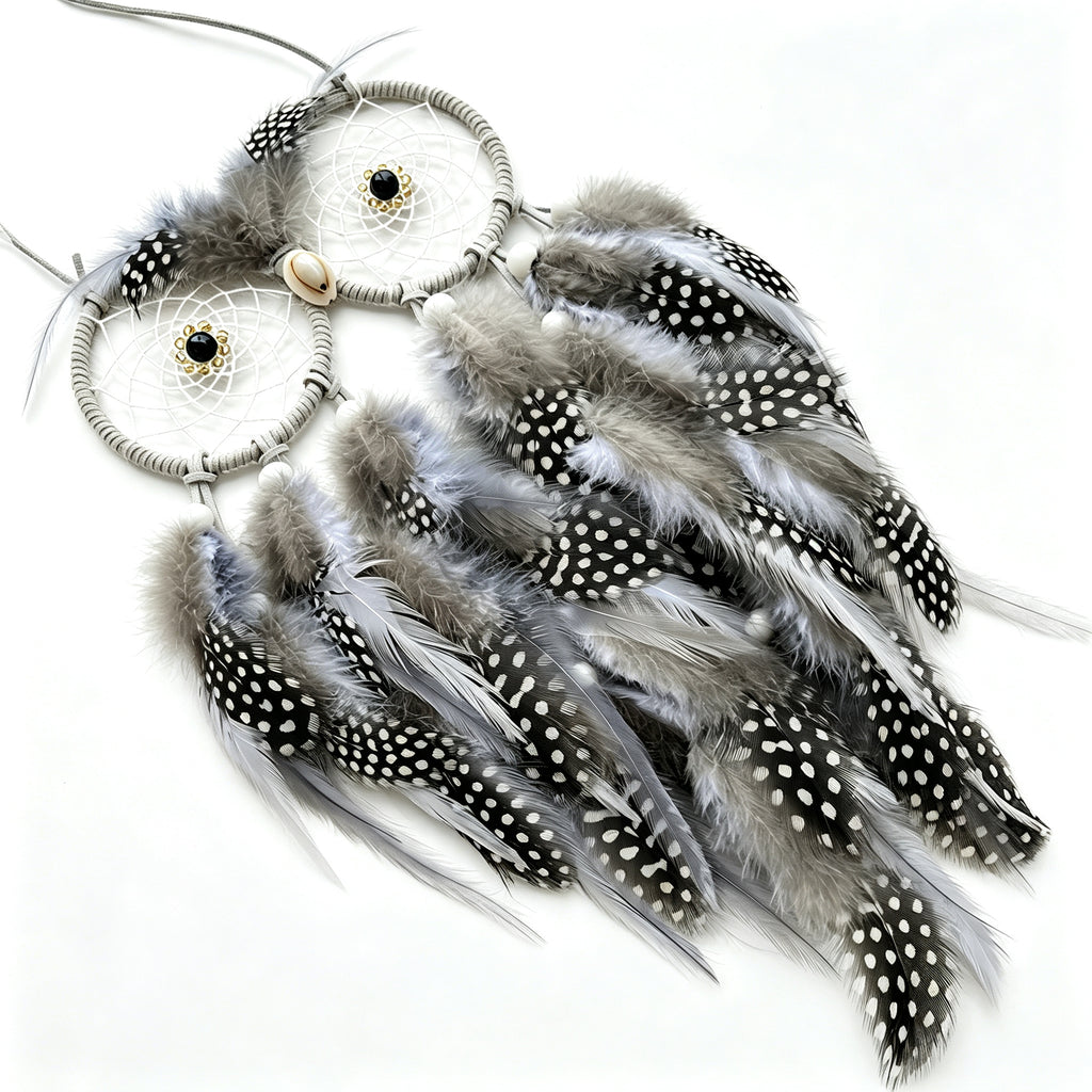 MGY Owl Wisdom Bird Dreamcatcher, Hand‑Woven European Style Home Wall Hanging Decor