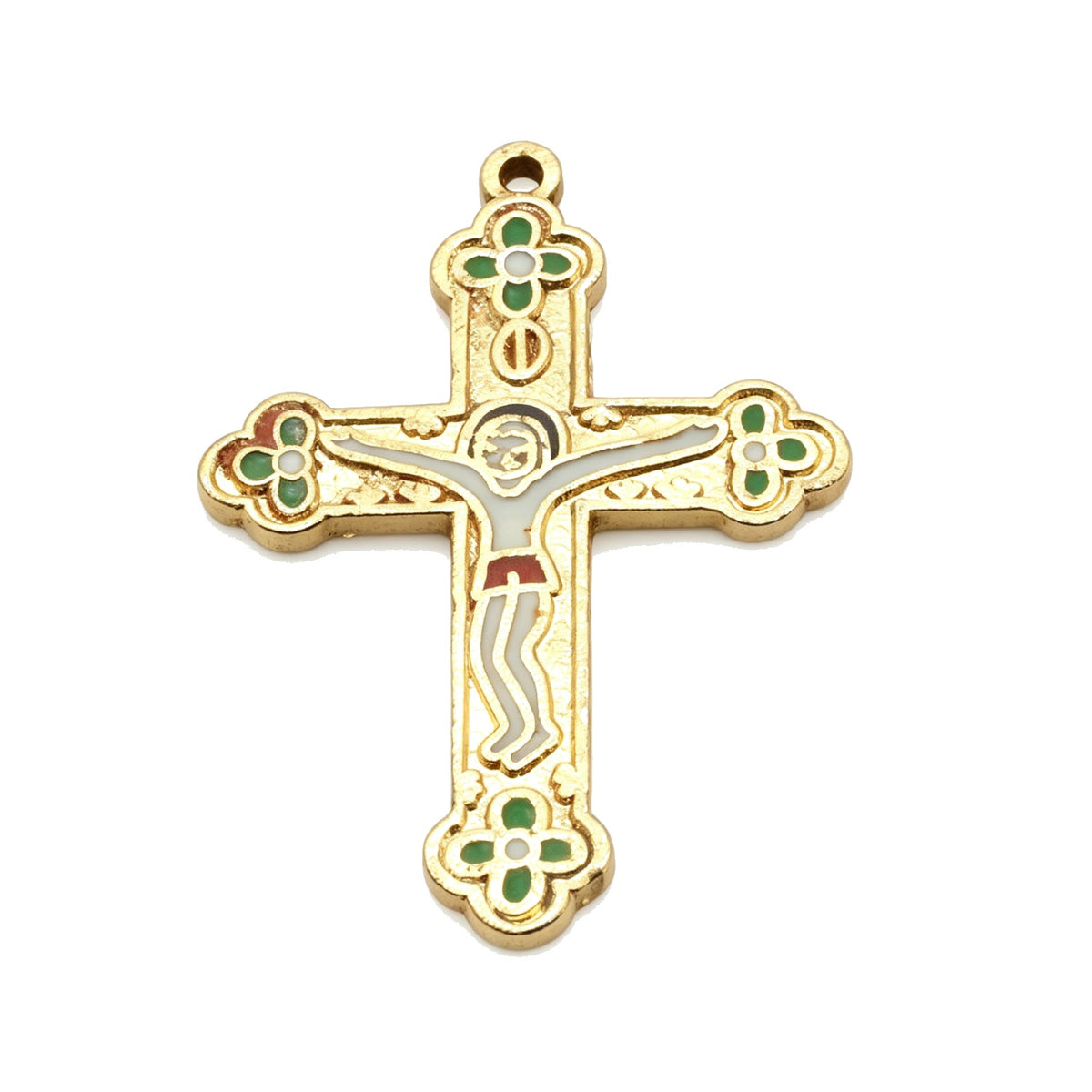 JCJ Vintage Cloisonne Cross Pendant Enamel Charms DIY Jewelry Making