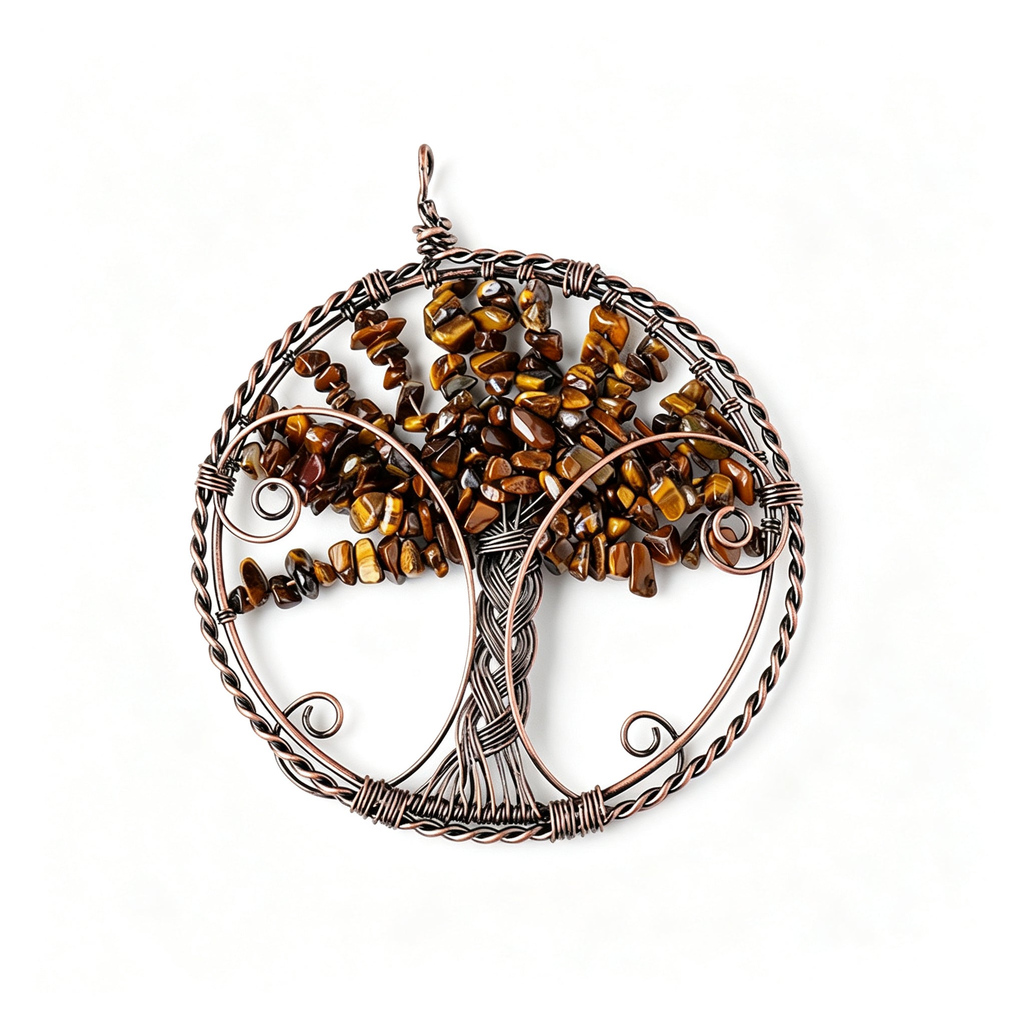 RYS Natural Crystal Chips Tree of Life Pendant Car Hanging
