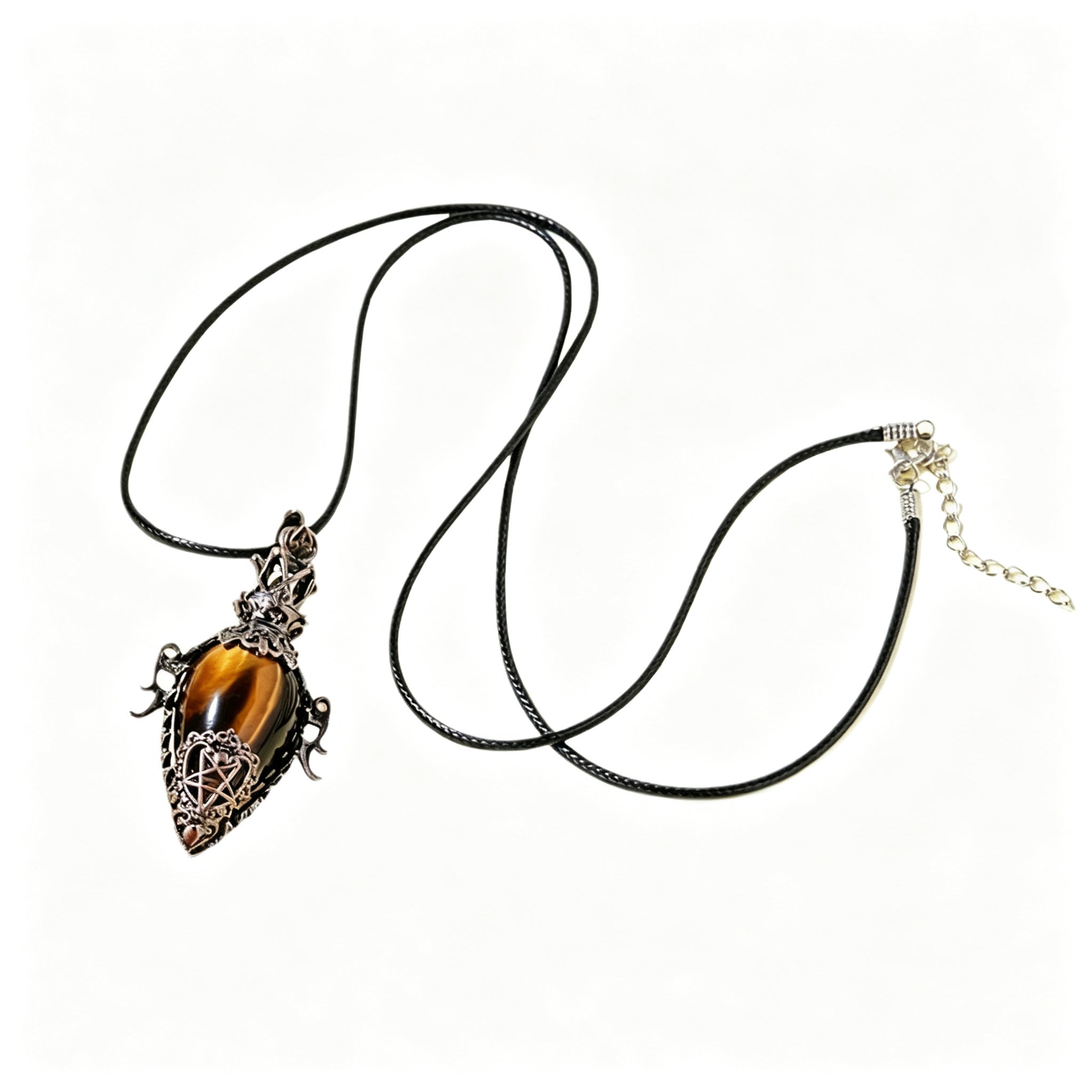 RYS Vintage Bronze Hollow Crystal Bottle Pendant Necklace | Natural Gemstone Drop Pendulum Necklace, 6×3CM Raw Crystal Amulet for Gift