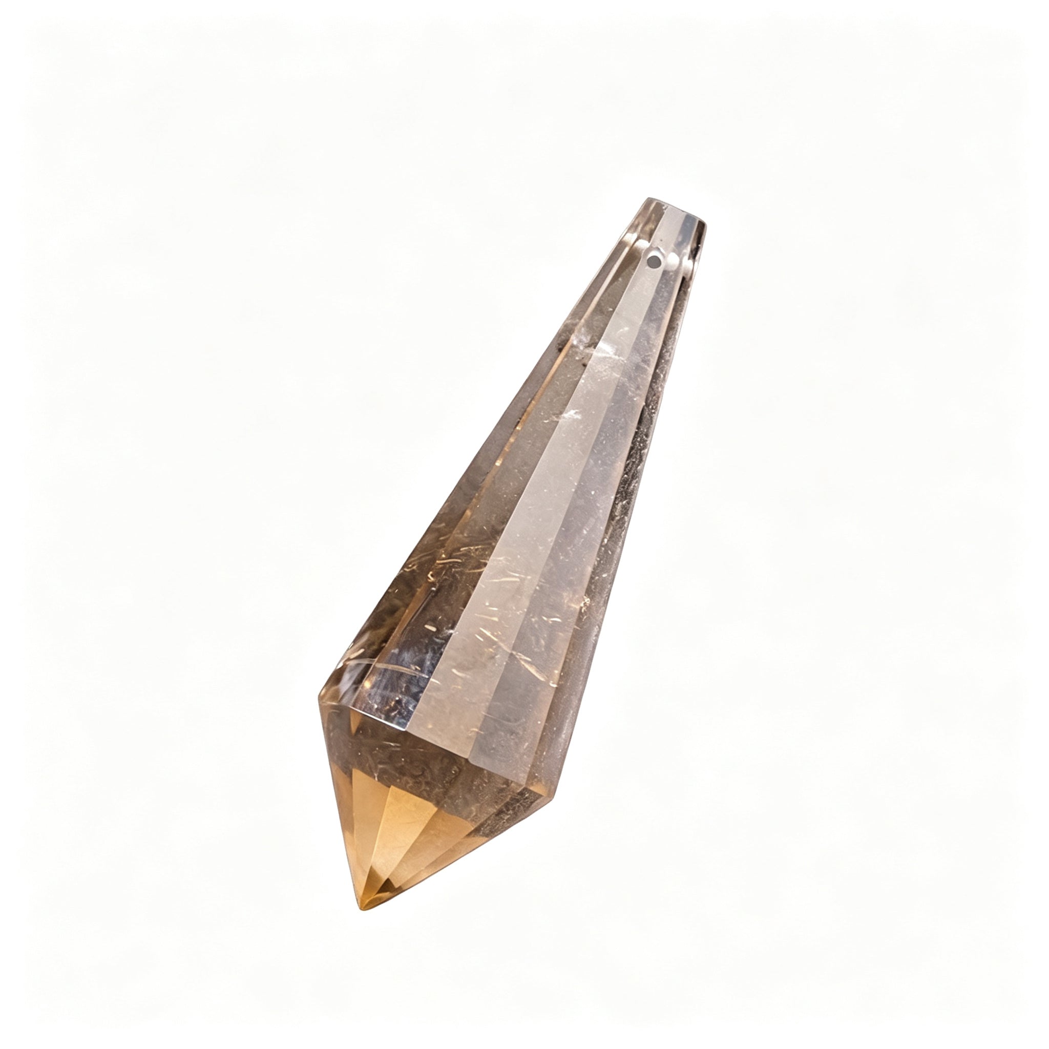 RYS 12 Facet Natural Crystal Pendulum Pendant, Raw Stone Dowsing Pendulum for Meditation Divination, Healing Crystal Jewelry