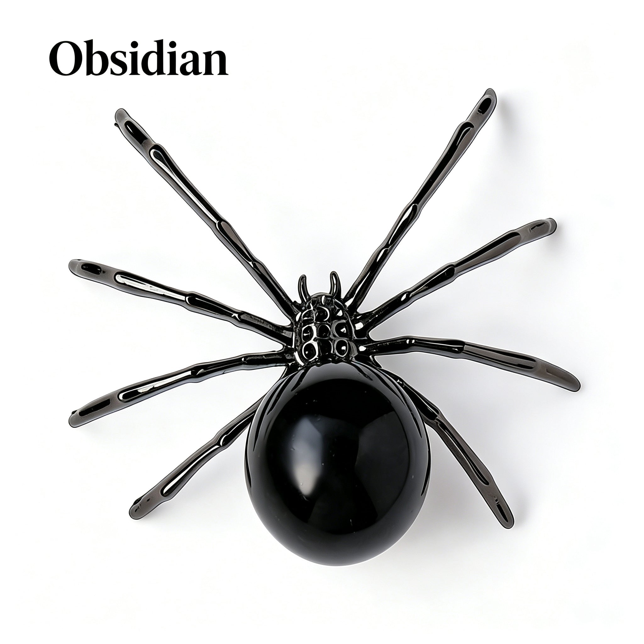 RYS Natural Crystal Ball Alloy Spider Figurine