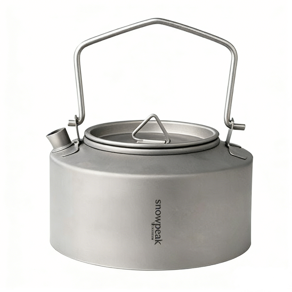 SNR Titanium Campingwasserkocher | 600-1000ml Leichter Outdoor Wasserkocher mit klappbarem Griff