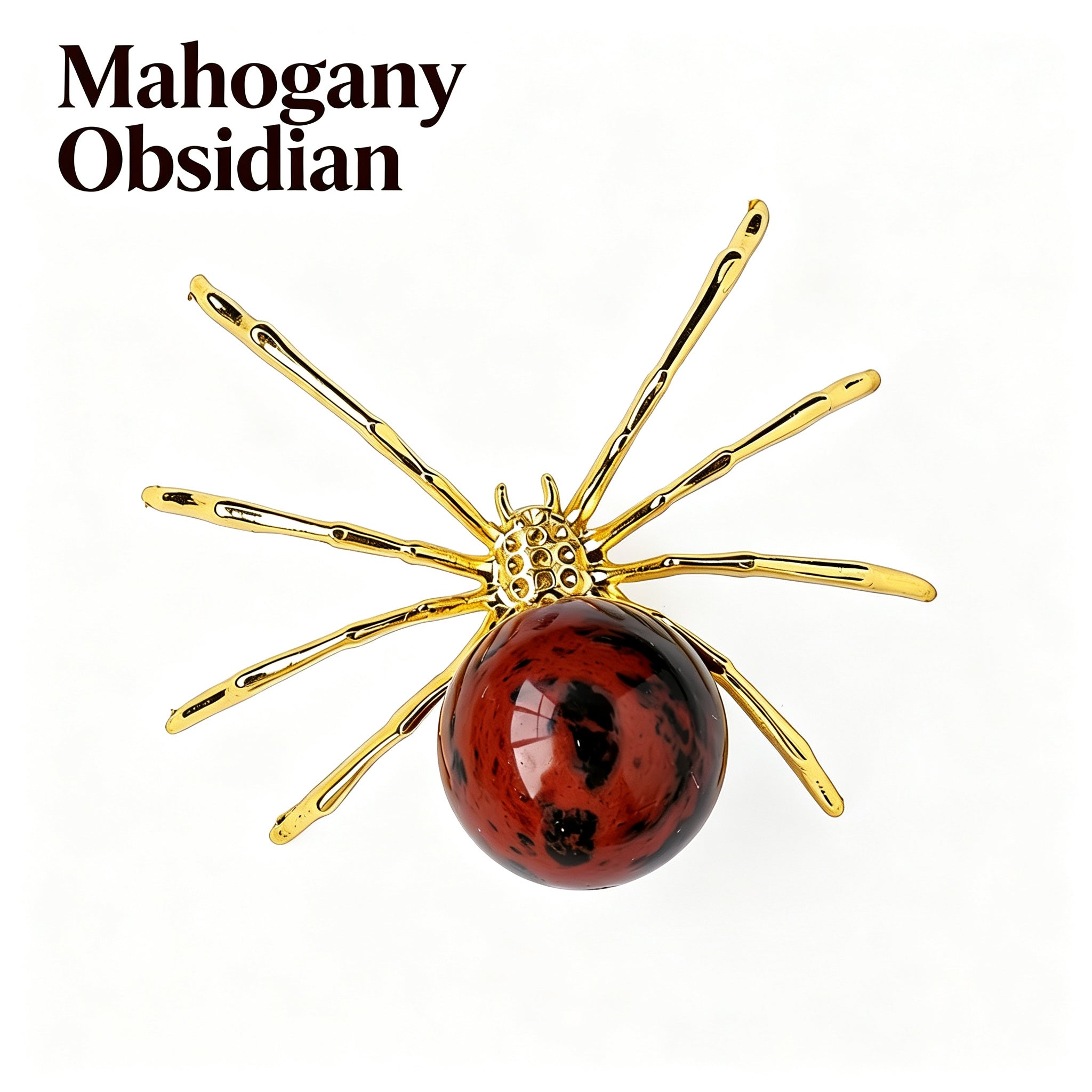RYS Natural Crystal Ball Alloy Spider Figurine