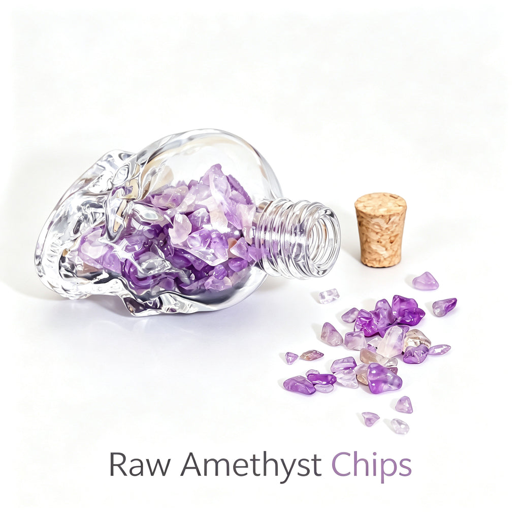 RYS Natural Crystal Chips Wish Bottle Cat Skull Shaped Glass Cork Bottle Halloween Home Decor Gift